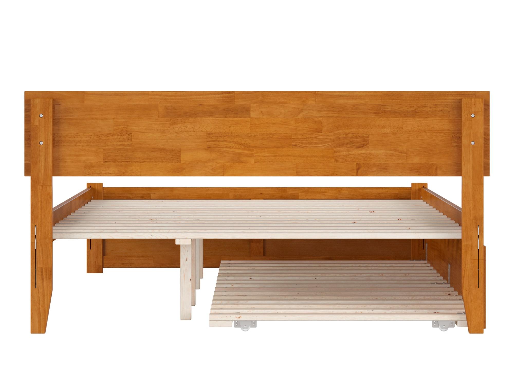 AFI Furnishings Orlando Solid Wood Platform Bed with Panel Footboard & Trundle