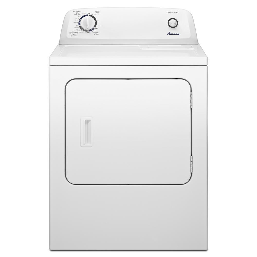 White 6.5 cu. ft. Electric Dryer with Moisture Sensing