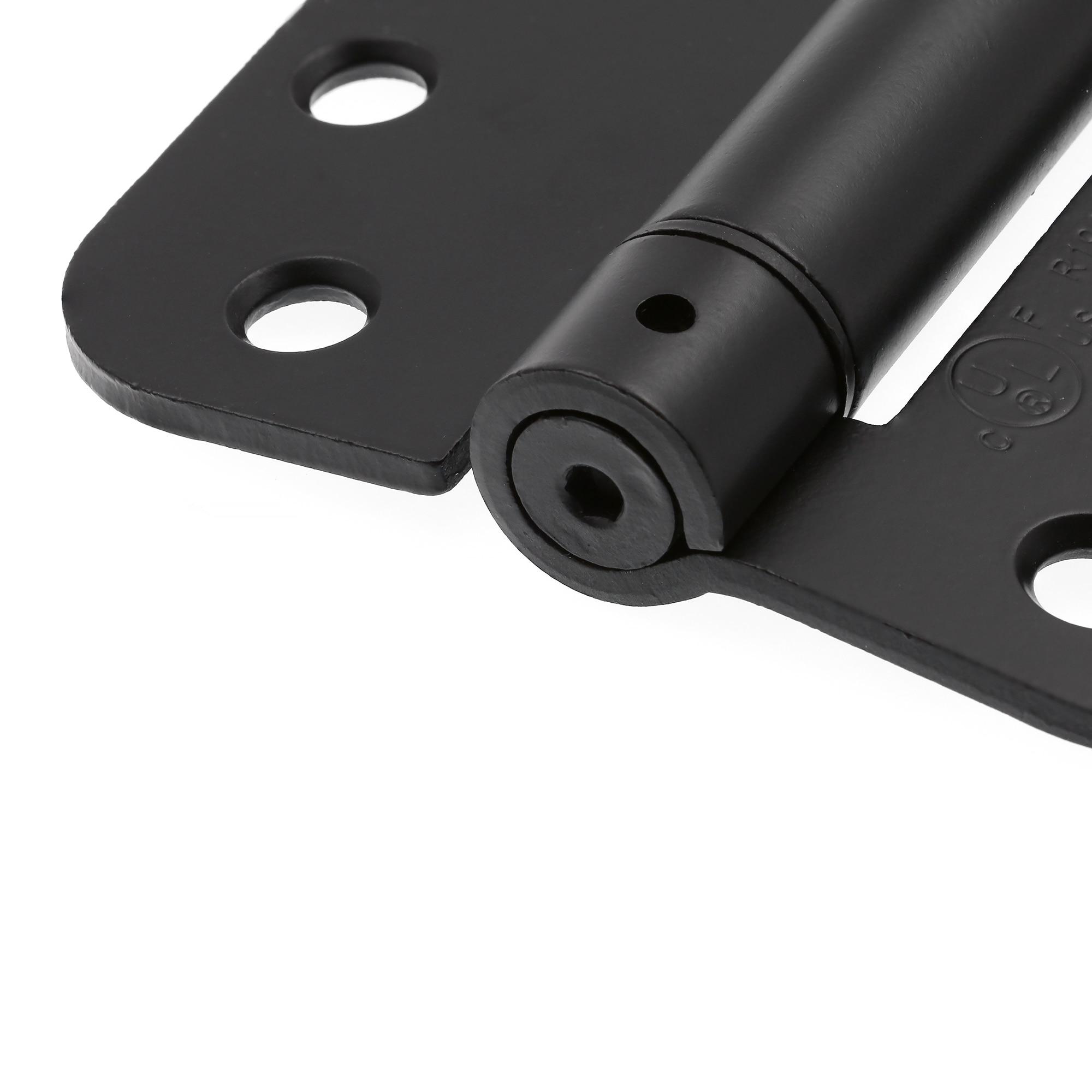 Prime-Line Door Hinge Commercial UL Adjustable Self-Closing Spring Hinge, 4 in. x 4 in. with 5/8 in. Radius Corners, 4 Holes per Leaf with Screws, .130 in. Gauge (Set of 3)