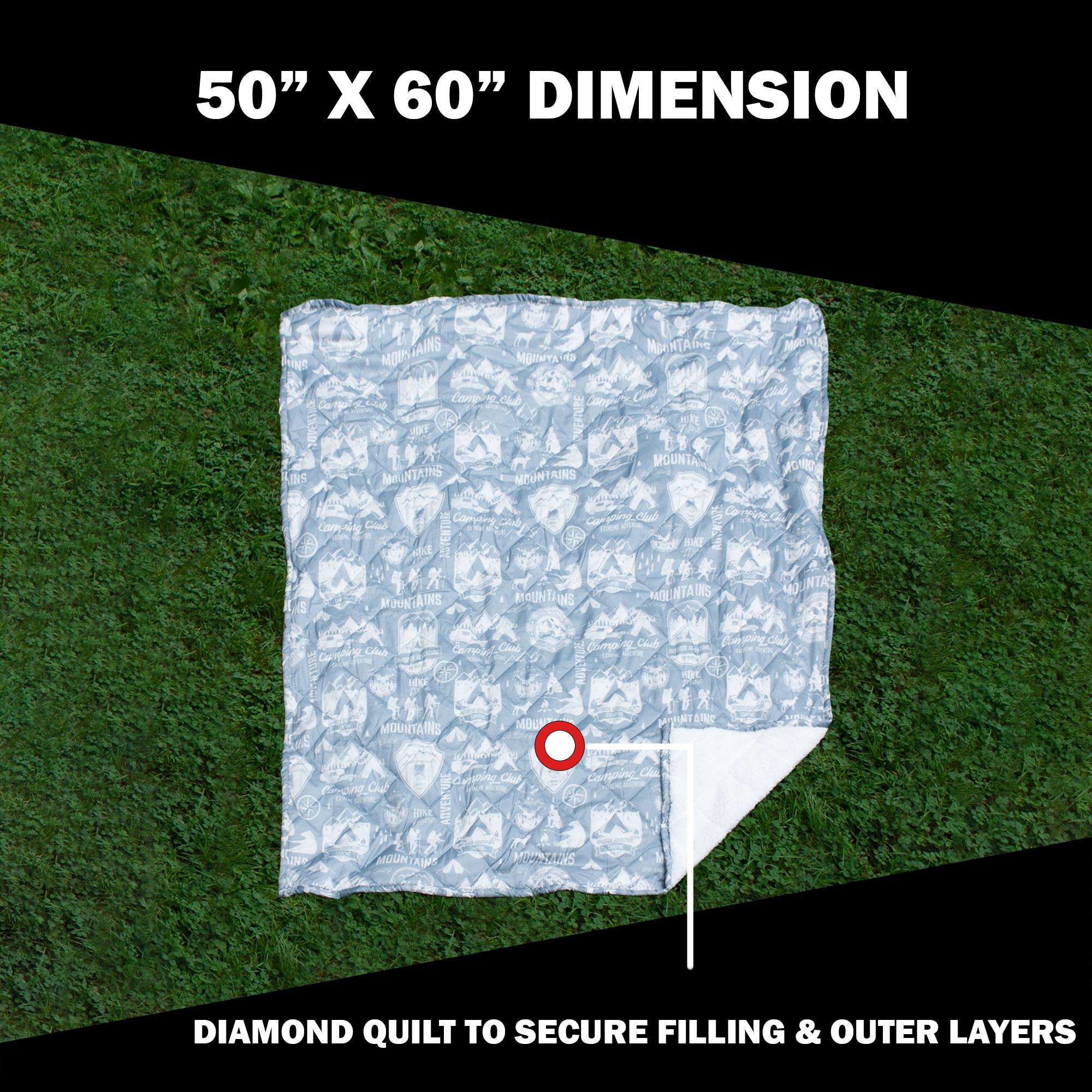 Coleman Coleman Reversible Water Resistant Nylon and Sherpa Diamond Quilted Indoor/Outdoor Throw/Picnic Blanket