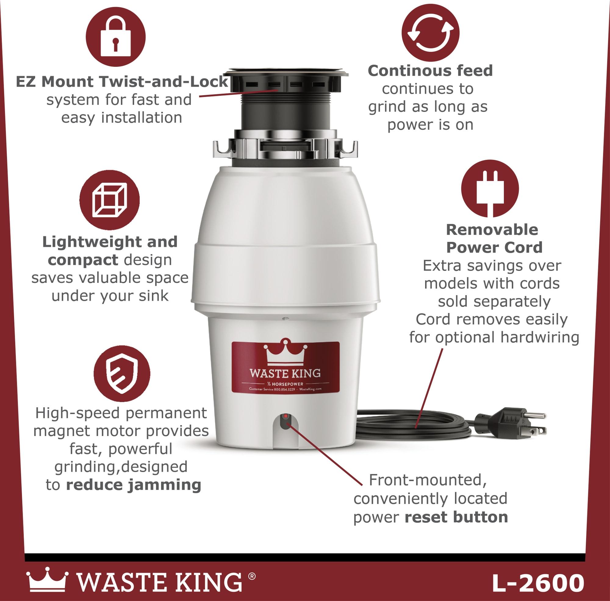 Waste King Legend Garbage Disposers HP Continuous Garbage Disposal