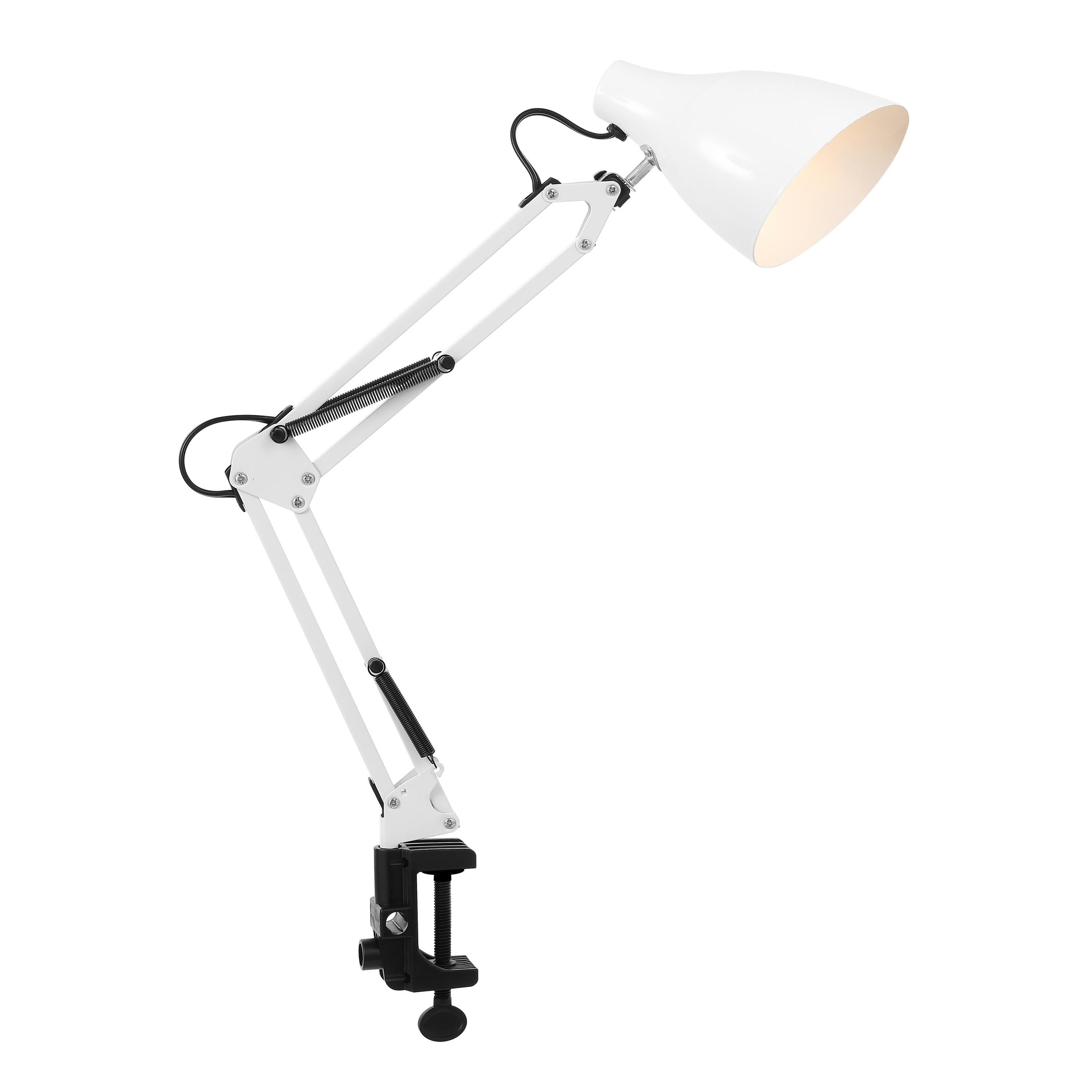 Odile 28.5" Classic Industrial Adjustable Articulated Clamp-On LED Task Lamp, White