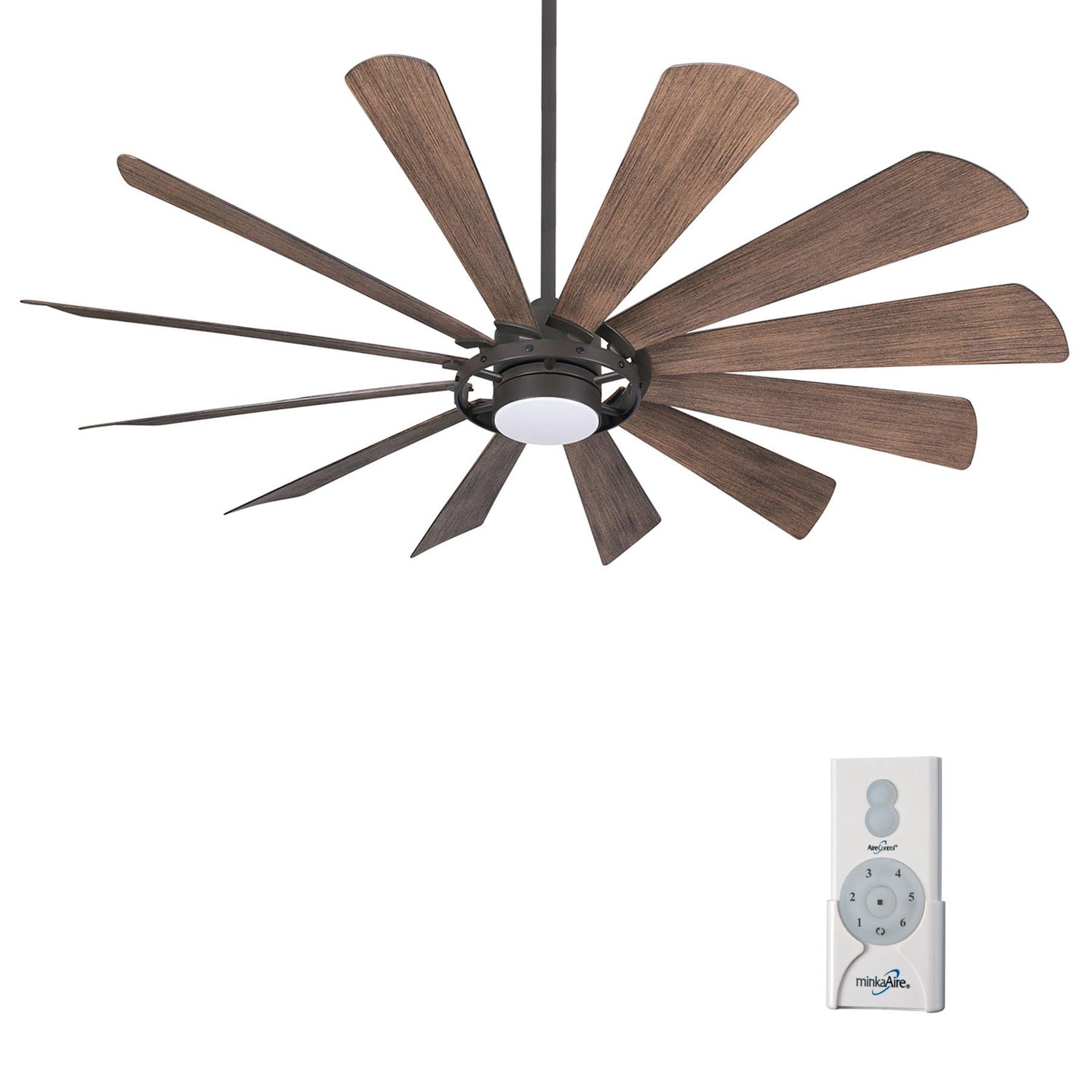 65" Minka Aire Farmhouse Indoor Ceiling Fan with Dimmable LED Light Oil Rubbed Bronze for Living Room Kitchen Bedroom Family House