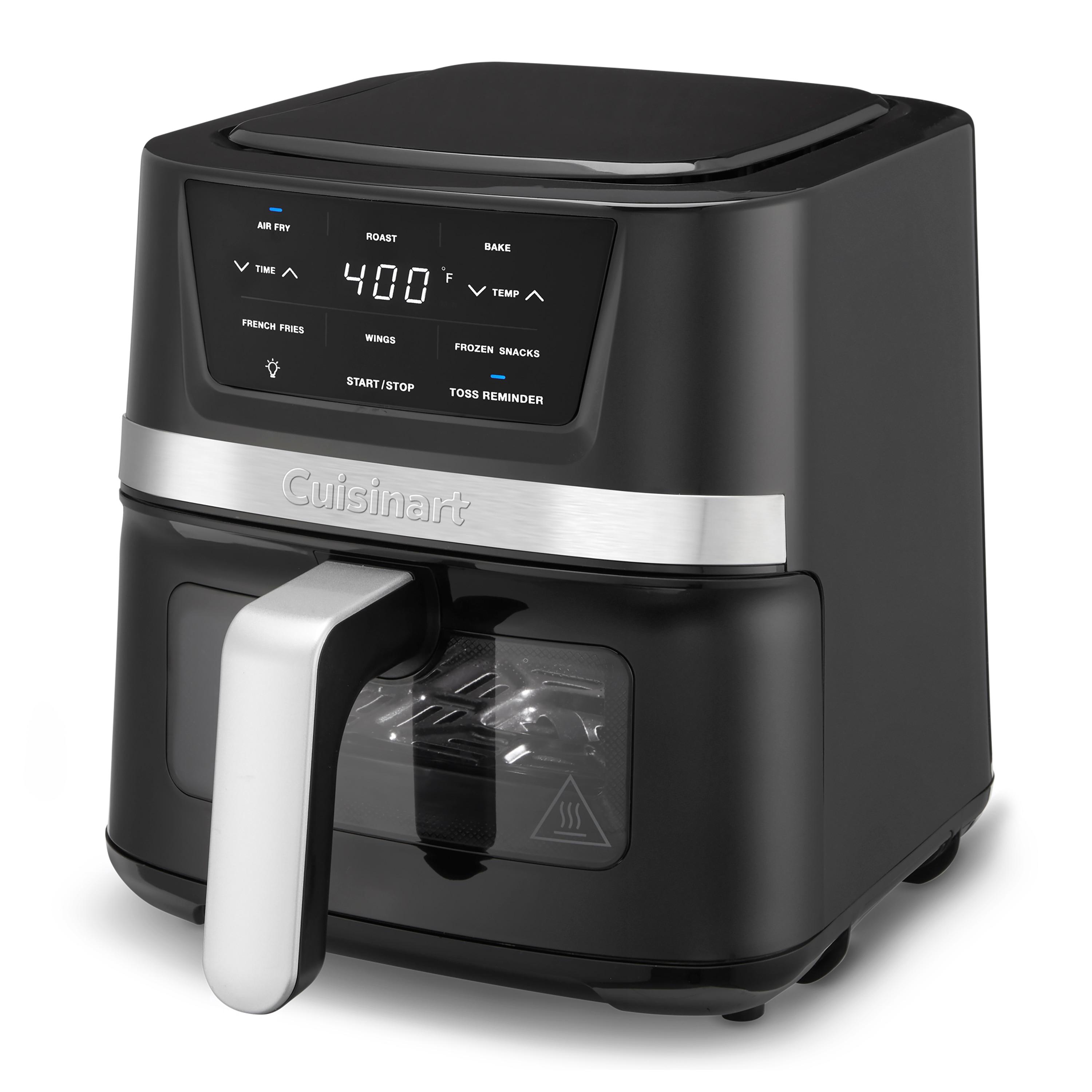 Cuisinart 2.6qt Basket Air Fryer Black/Stainless Steel Finish AIR-80: 1100W, Cool Touch Handle, Dishwasher-Safe Parts