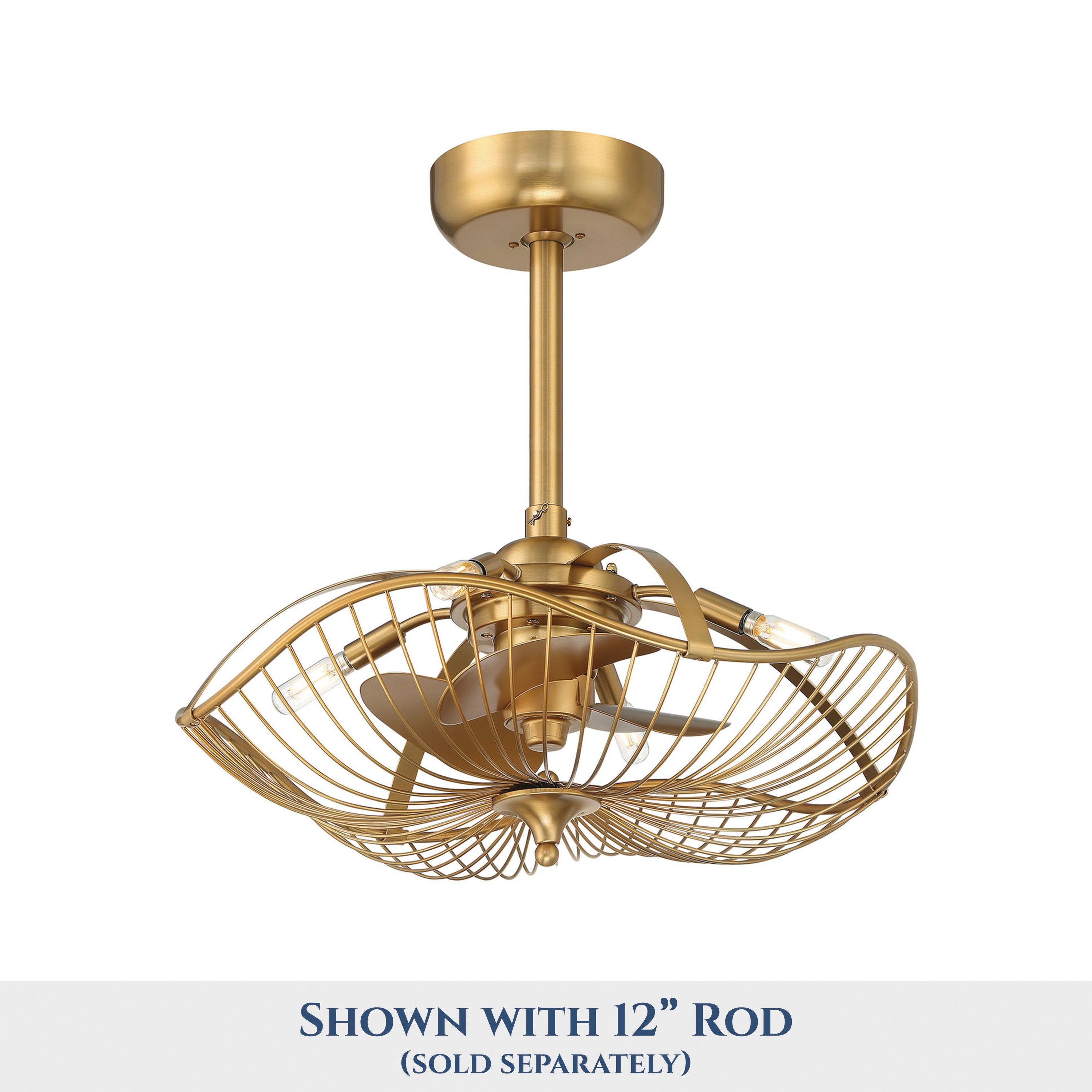 22" Akoni 3 - Blade Ceiling Fan with Light Kit Included