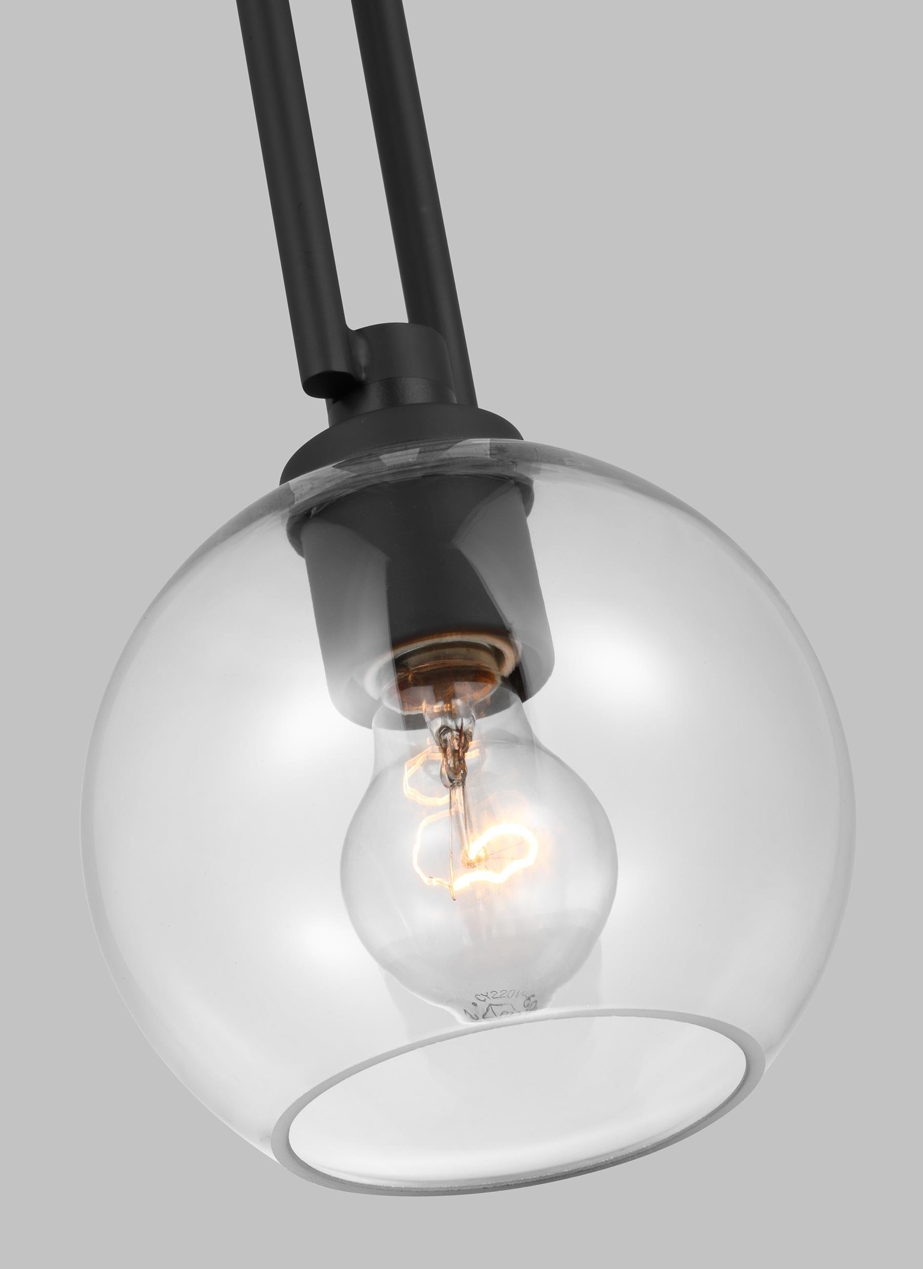 Codyn 1-Light Midnight Black Statement Mini Pendant Light with Clear Glass Shade