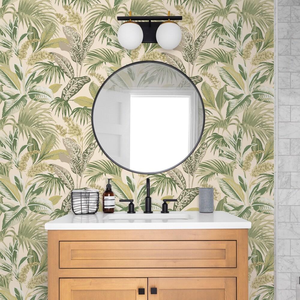 Tempaper & Co.® Havana Palm Removable Peel and Stick Wallpaper, Tropical Green, 28 sq. ft.: Vinyl Botanical Leaf Design