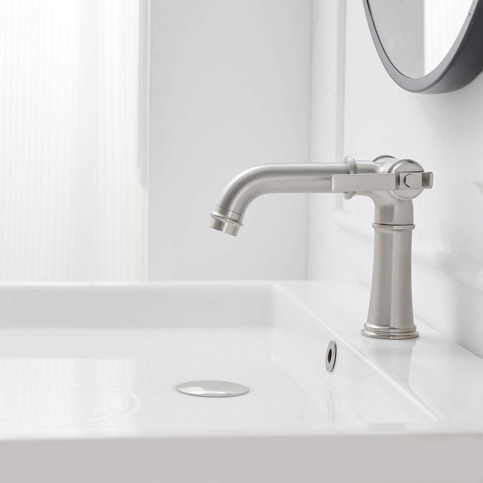 BWE Double Handle Industrial Style Bathroom Faucet Lavatory Mixer Tap Commercial Vanity