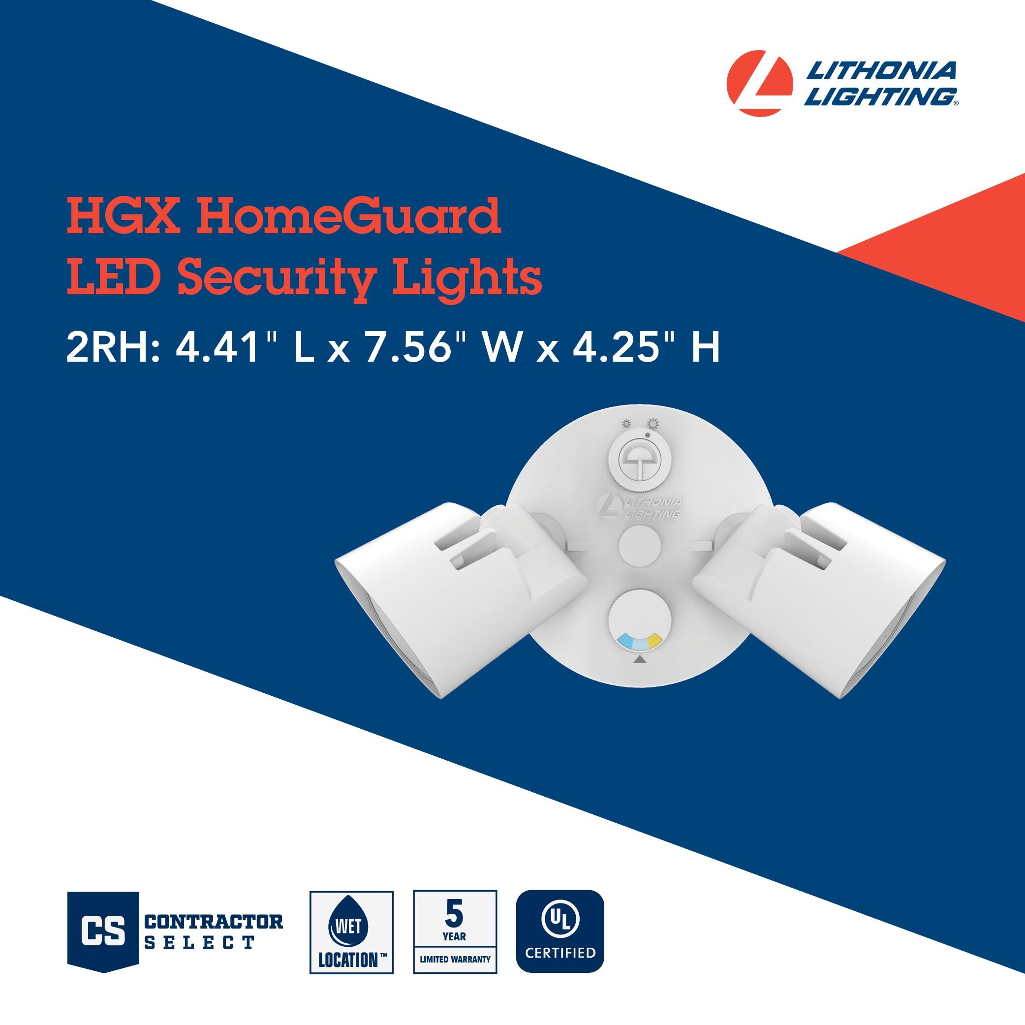 Lithonia Lighting 2 - Head Hardwired Dusk to Dawn Outdoor Security Flood Light with Motion Sensor