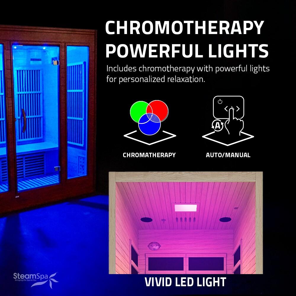 Steam Spa 1 Person Indoor Sauna Room: Hemlock Wooden Spa With Bluetooth Speaker, FM, And Touch Control Panel