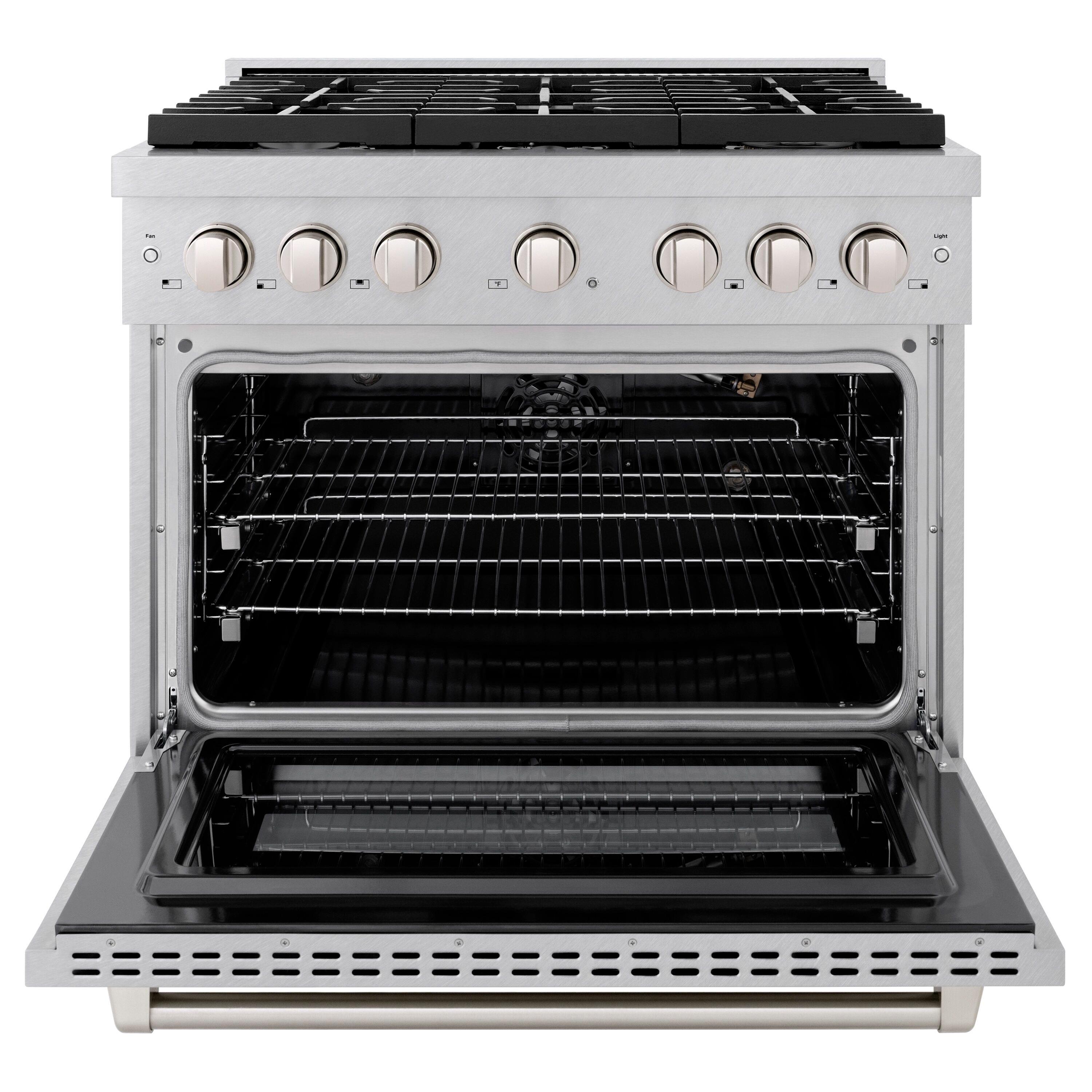 ZLINE 36" Paramount Gas Range w/ 6 Burners & Convection Oven in DuraSnow