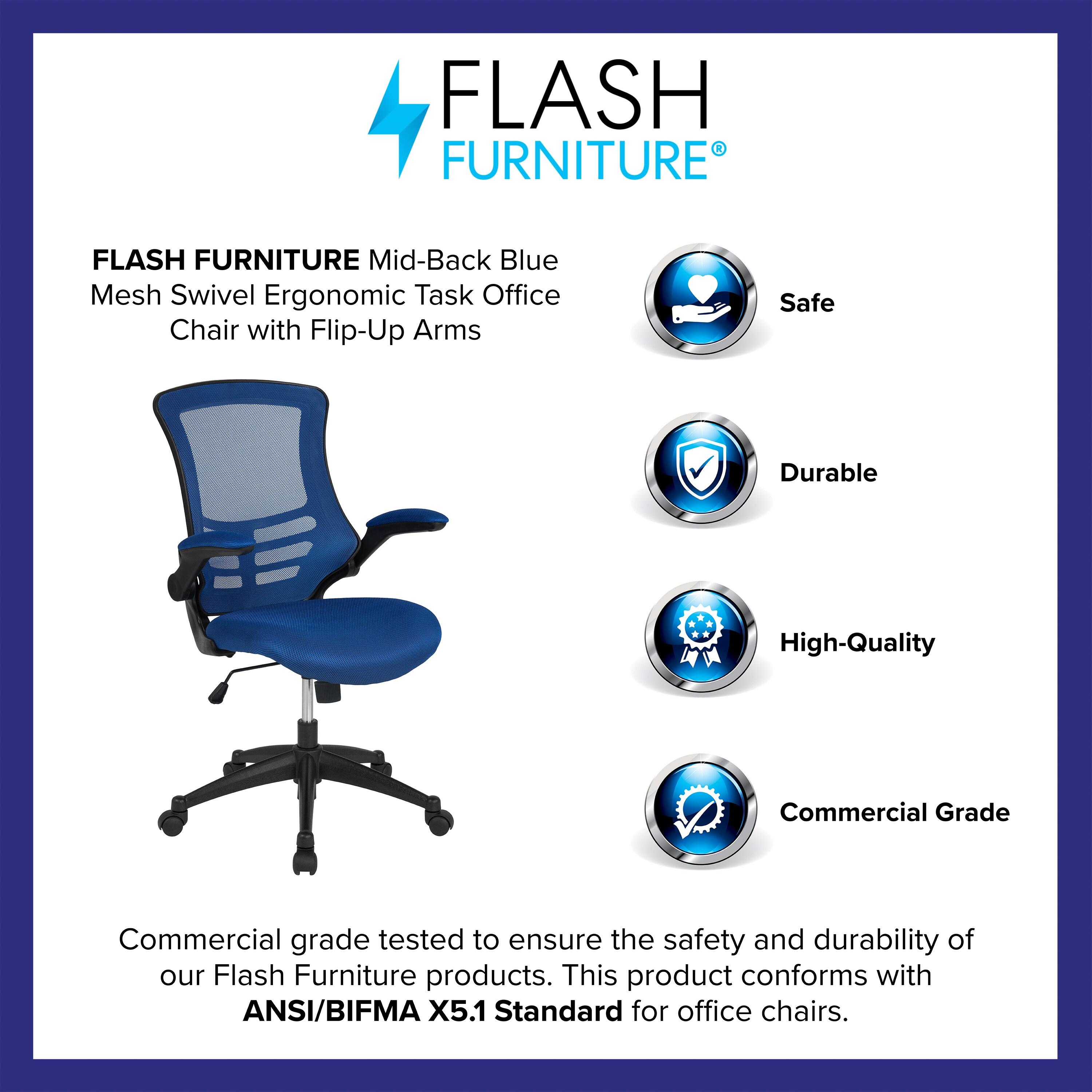 Jayetta Mid-Back Mesh Swivel Ergonomic Office Chair with Flip-Up Arms