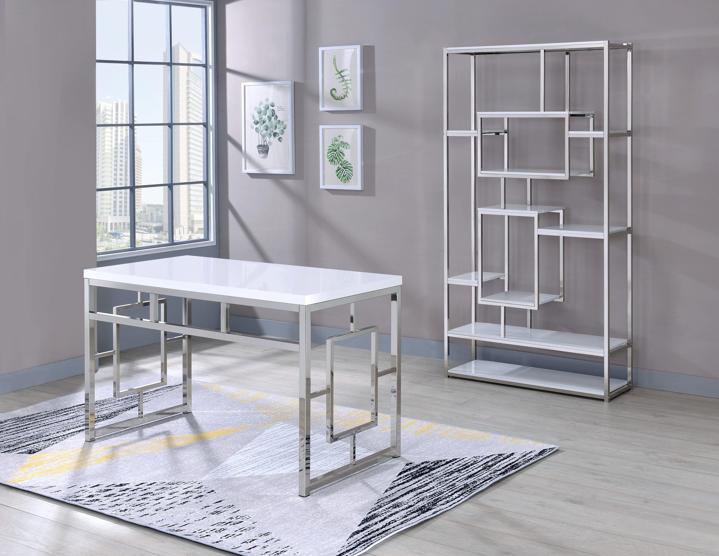 Alize Metal Modern Artsy styled Gray Finished Bookcase with Shelves