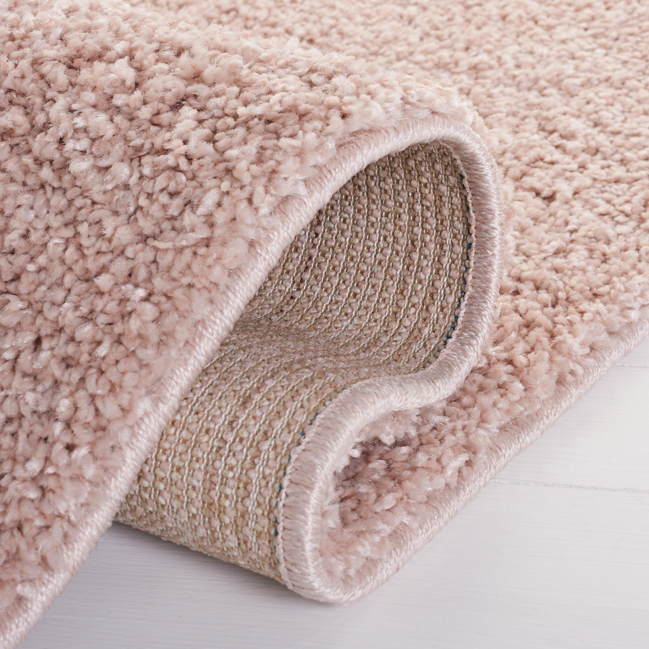 Safavieh Solo Shag 5 x 8 (ft) Loomed Polypropylene Beige Rectangular Indoor Solid Area rug