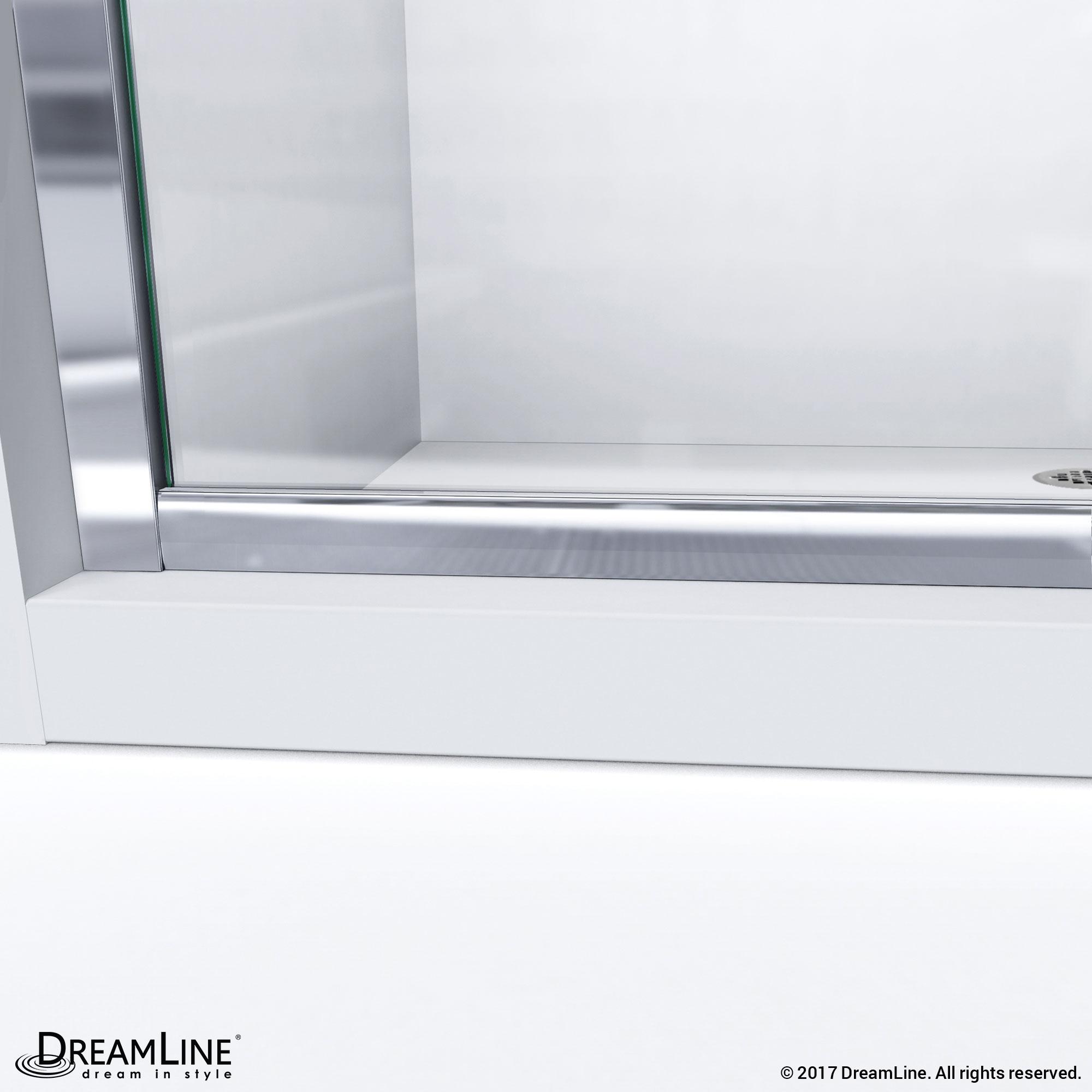 Infinity-Z 0" x 76.75" W Double Sliding Semi-Frameless Shower Enclosure