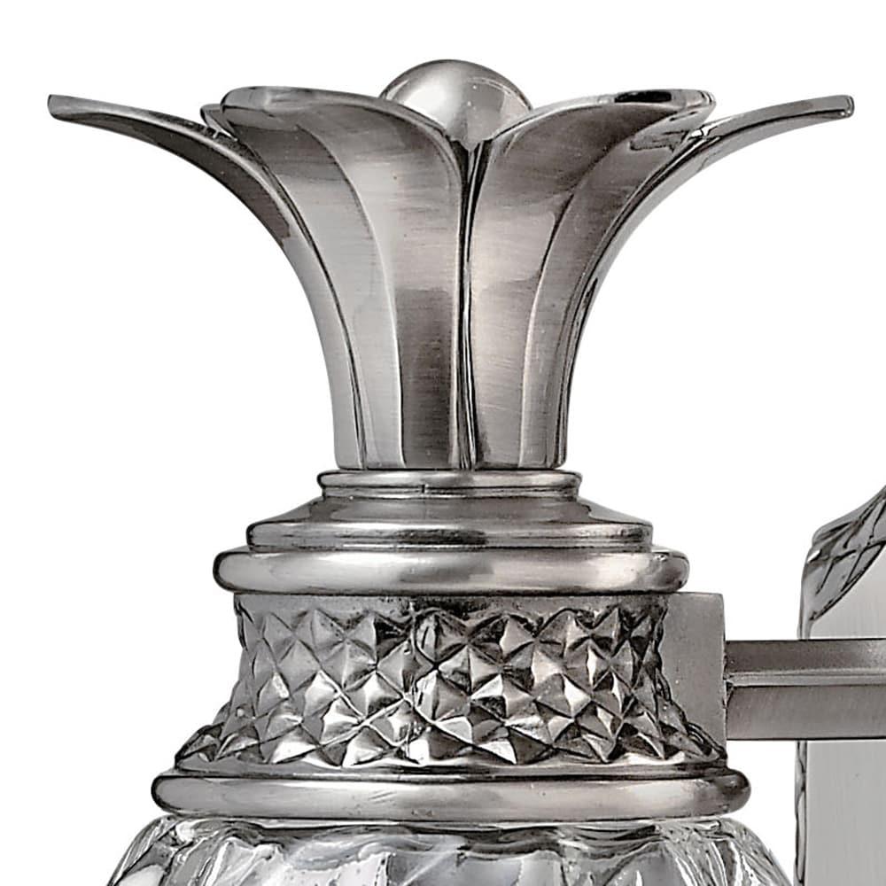 Elegant Pineapple Outdoor Nickel Wall Light with Clear Optic Glass