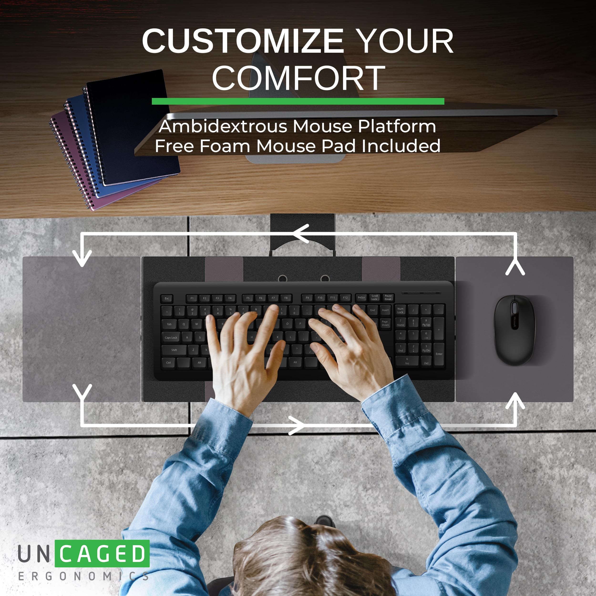 Under Desk Computer Keyboard Tray Black - Uncaged Ergonomics