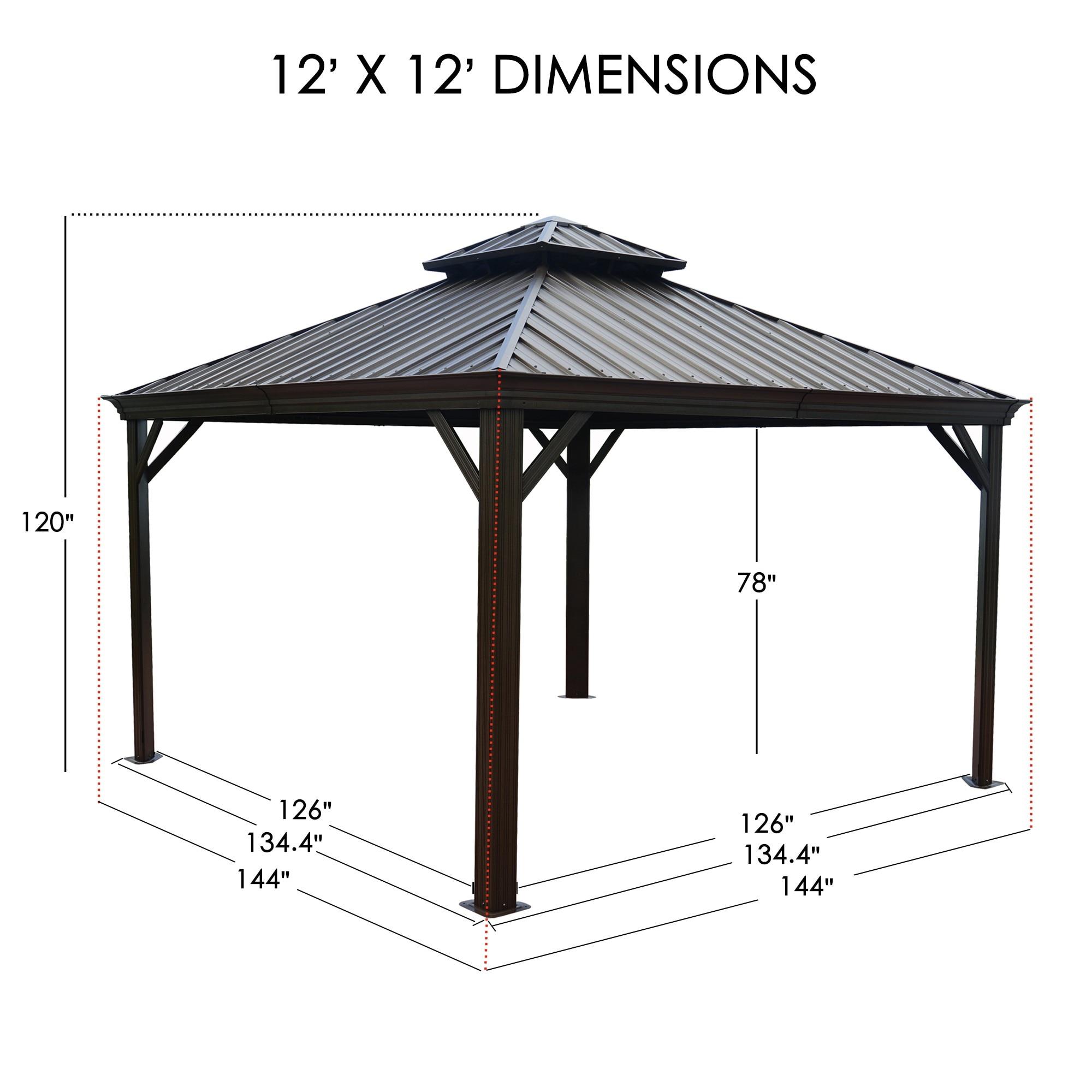 Kozyard 12ft x 12ft Hardtop Gazebo, Anti-weather