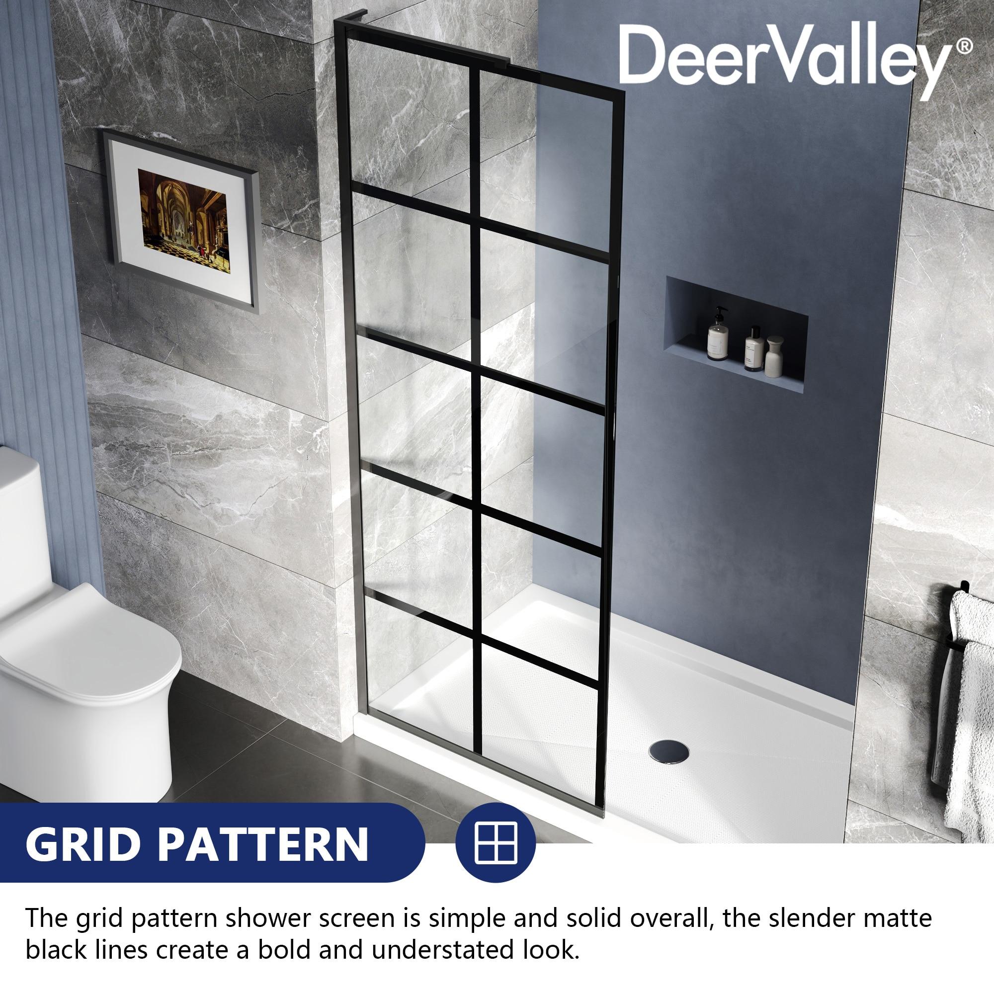 DV-1SD0219 32"×78" Single Fixed Tempered Glass Panel,Framed Shower Screen