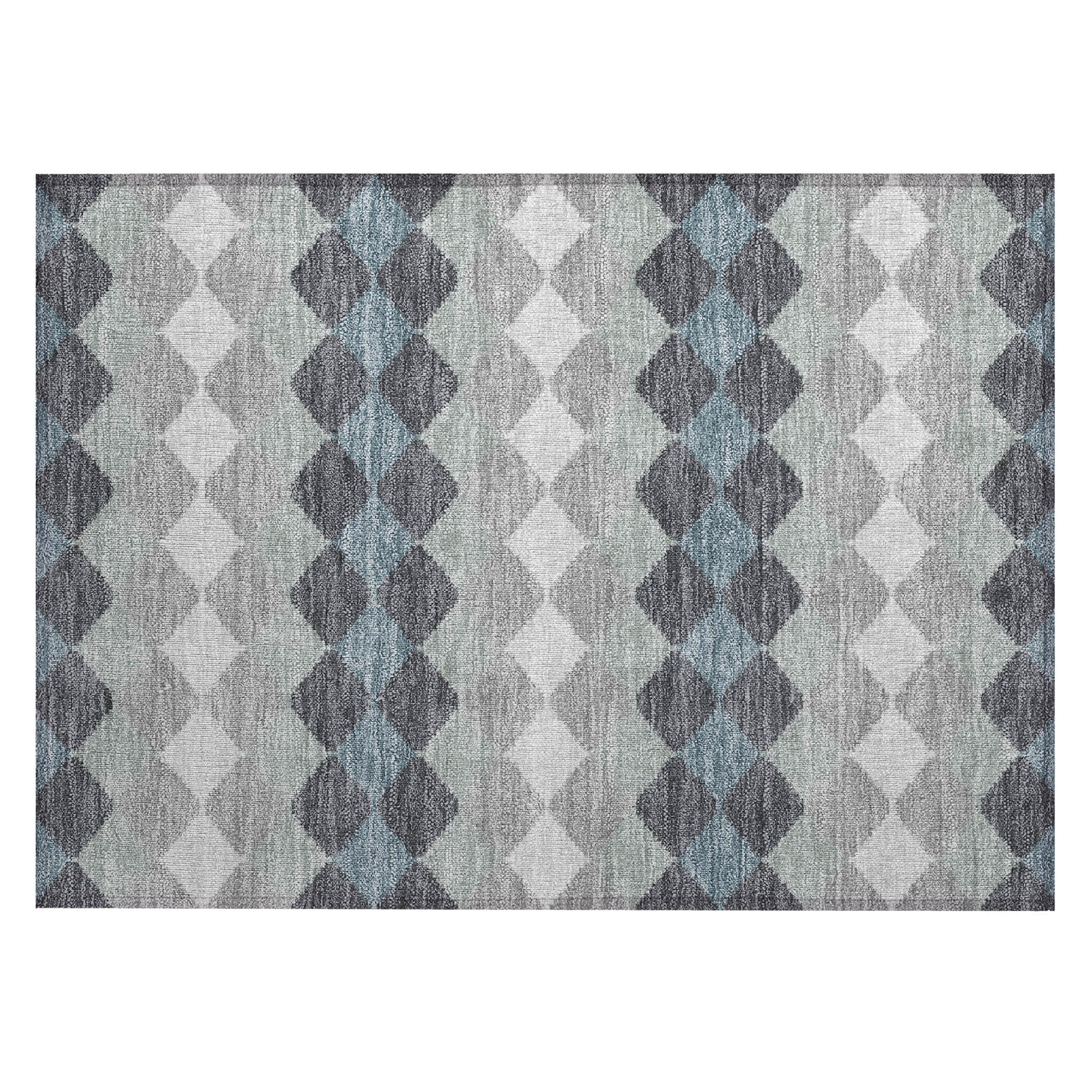 Addison Rugs Chantille ACN1007 Gray 1'8" x 2'6" Indoor Outdoor Area Rug, Easy Clean, Machine Washable, Non Shedding, Bedroom, Entry, Living Room, Dining Room, Kitchen, Patio Rug