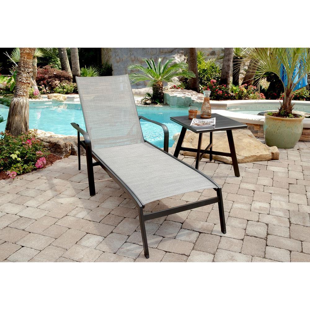 Hanover Foxhill All-Weather Commercial-Grade Aluminum Chaise Lounge Chair with Sunbrella Sling Fabric