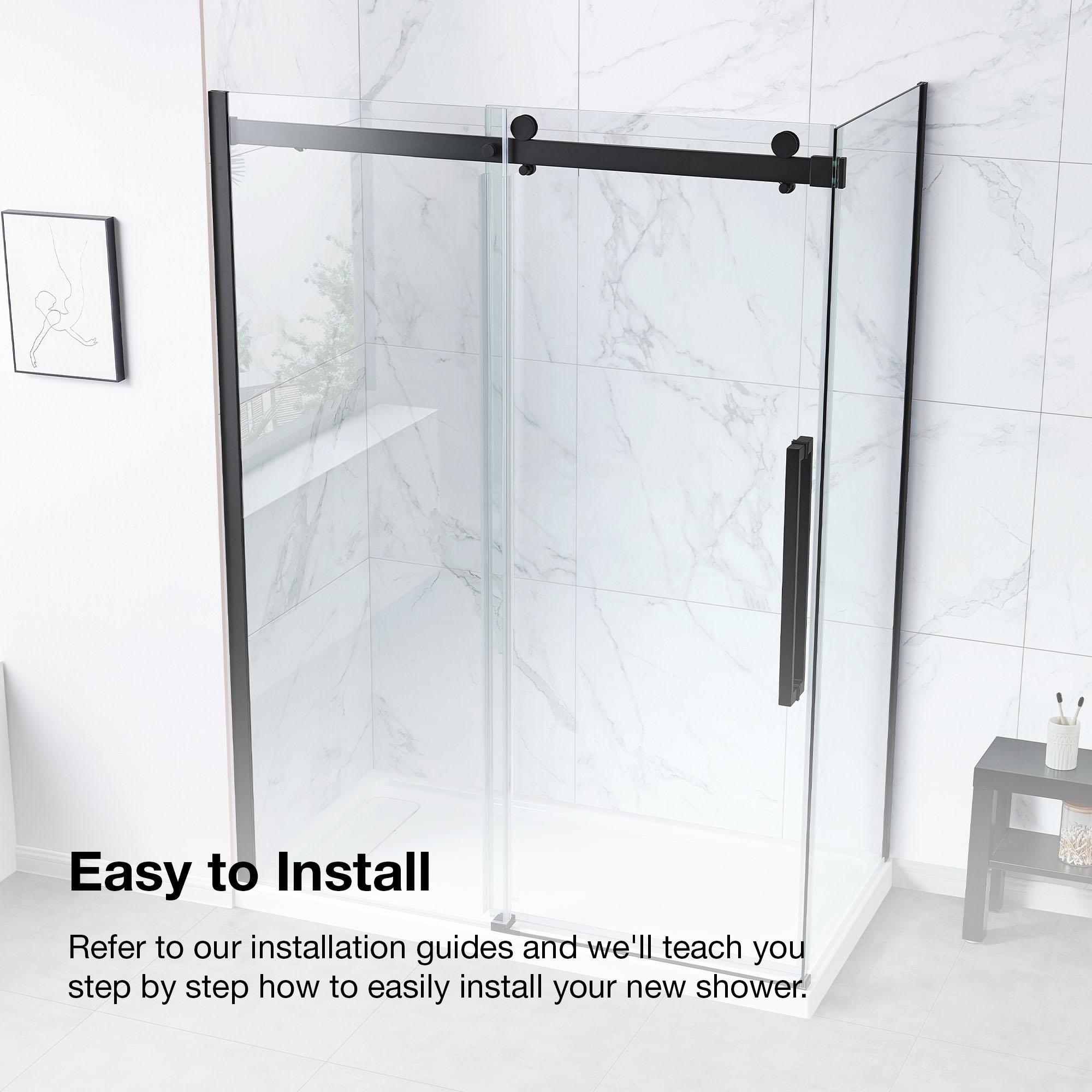 OVE Decors Bel Soft Close 60" x 78" Frameless Sliding Soft Close Shower Door