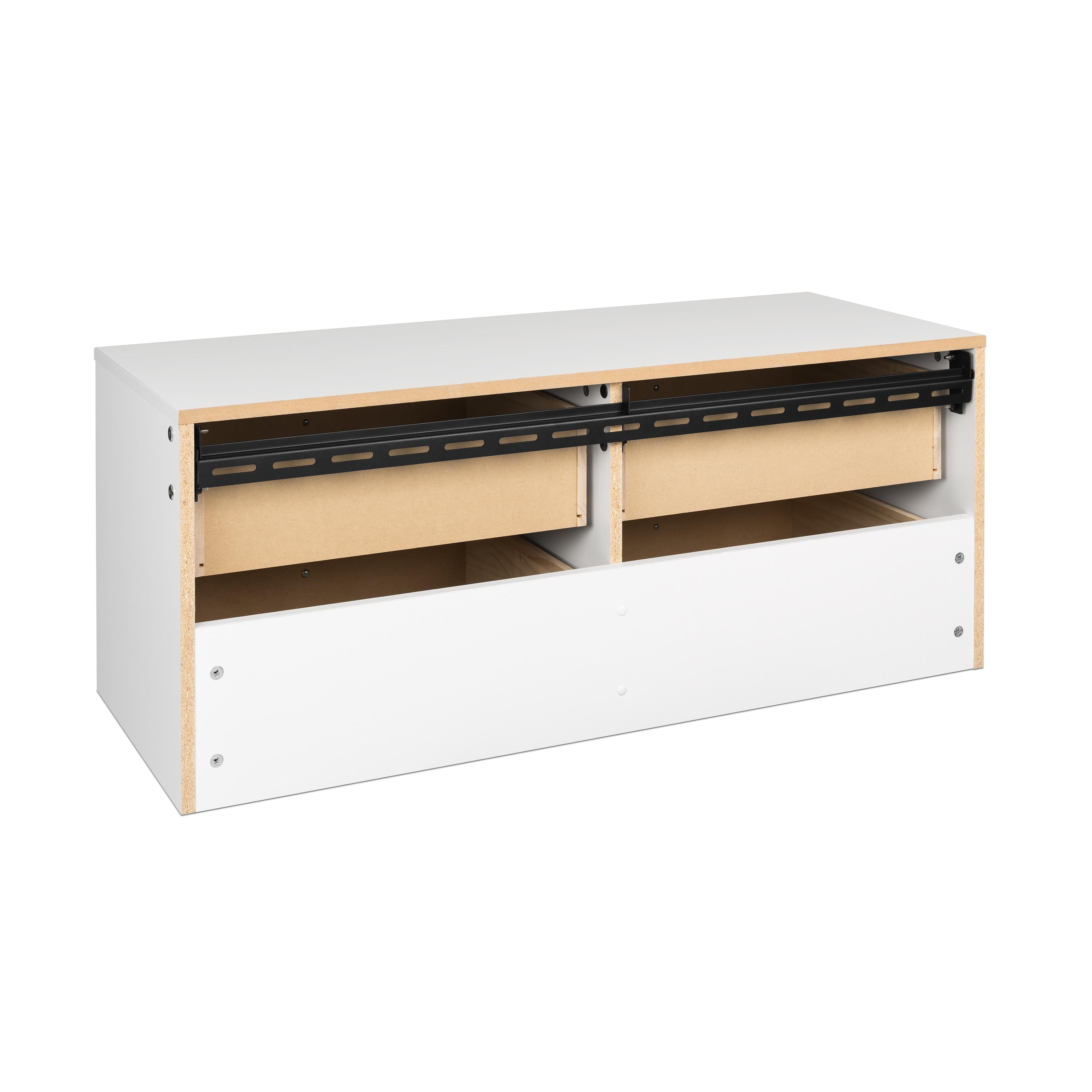 Floating 4 Drawers Dresser White - Prepac: Wall Mounted, Space-Saving Storage, Easy to Assemble