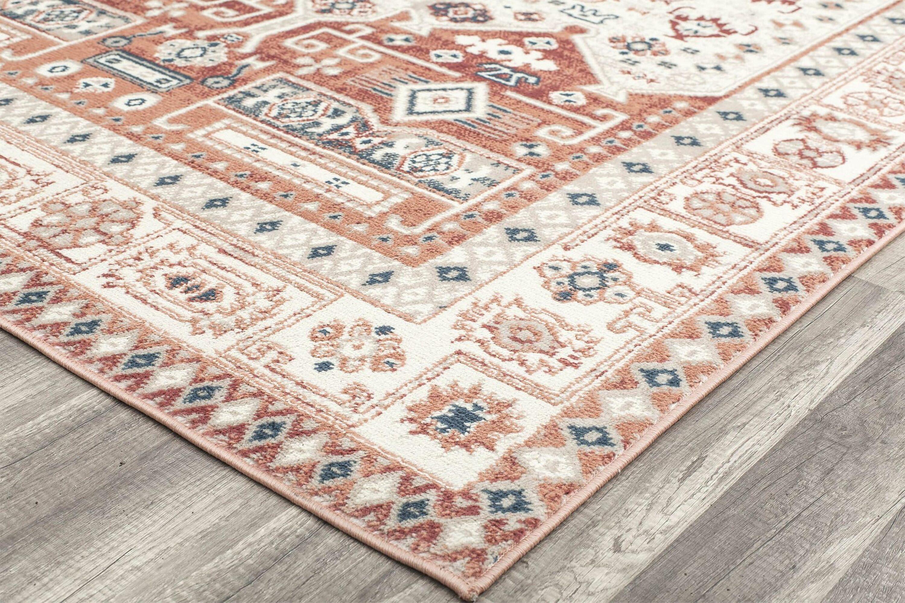 Rugs America Gallagher GL60A Sangria Koti Vintage Transitional Orange Area Rug for Dining Room Rug Neutral Rug Living Room Rug Kitchen, 2'6"x4'
