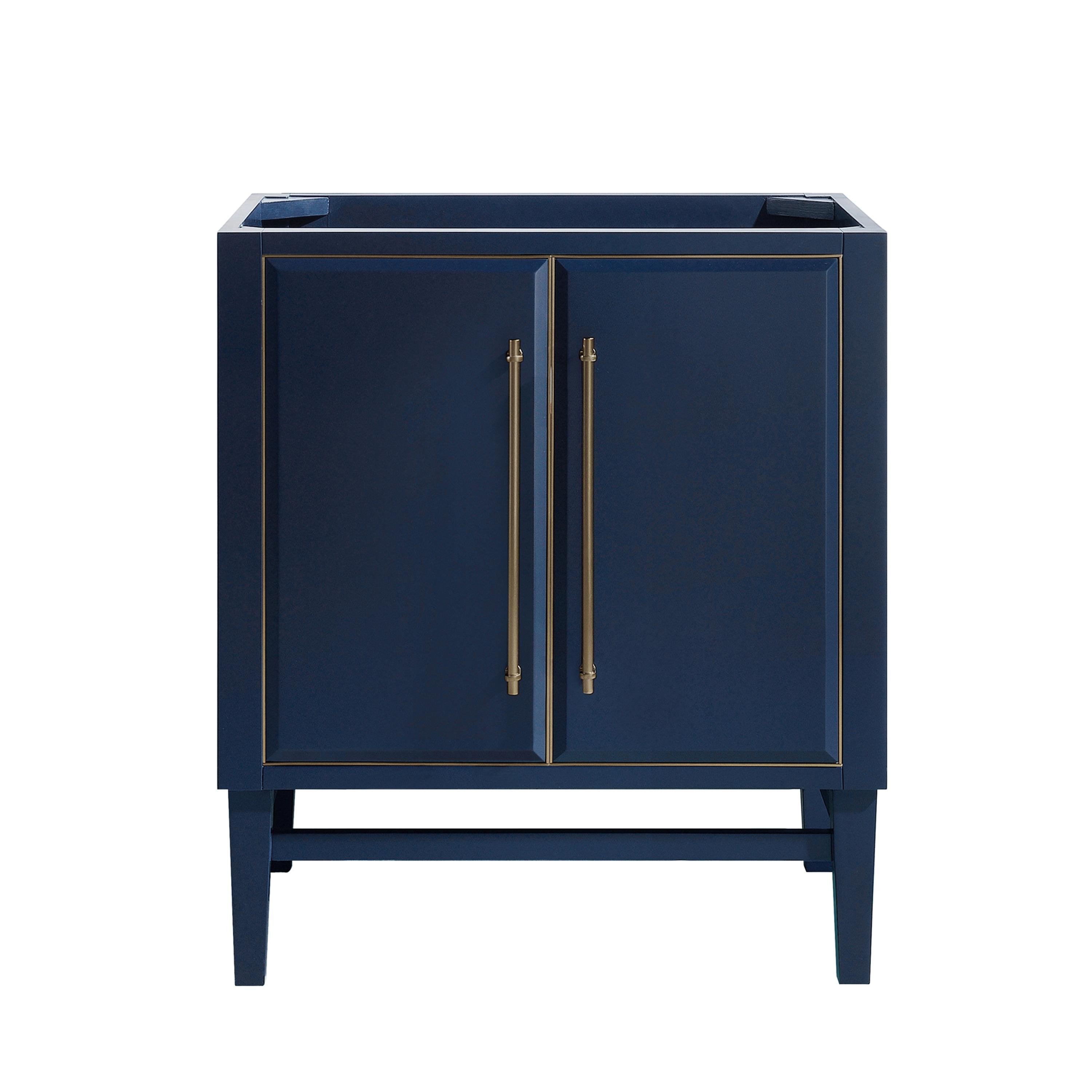 Mason 30" Navy Blue Solid Wood Vanity with Gold Trim