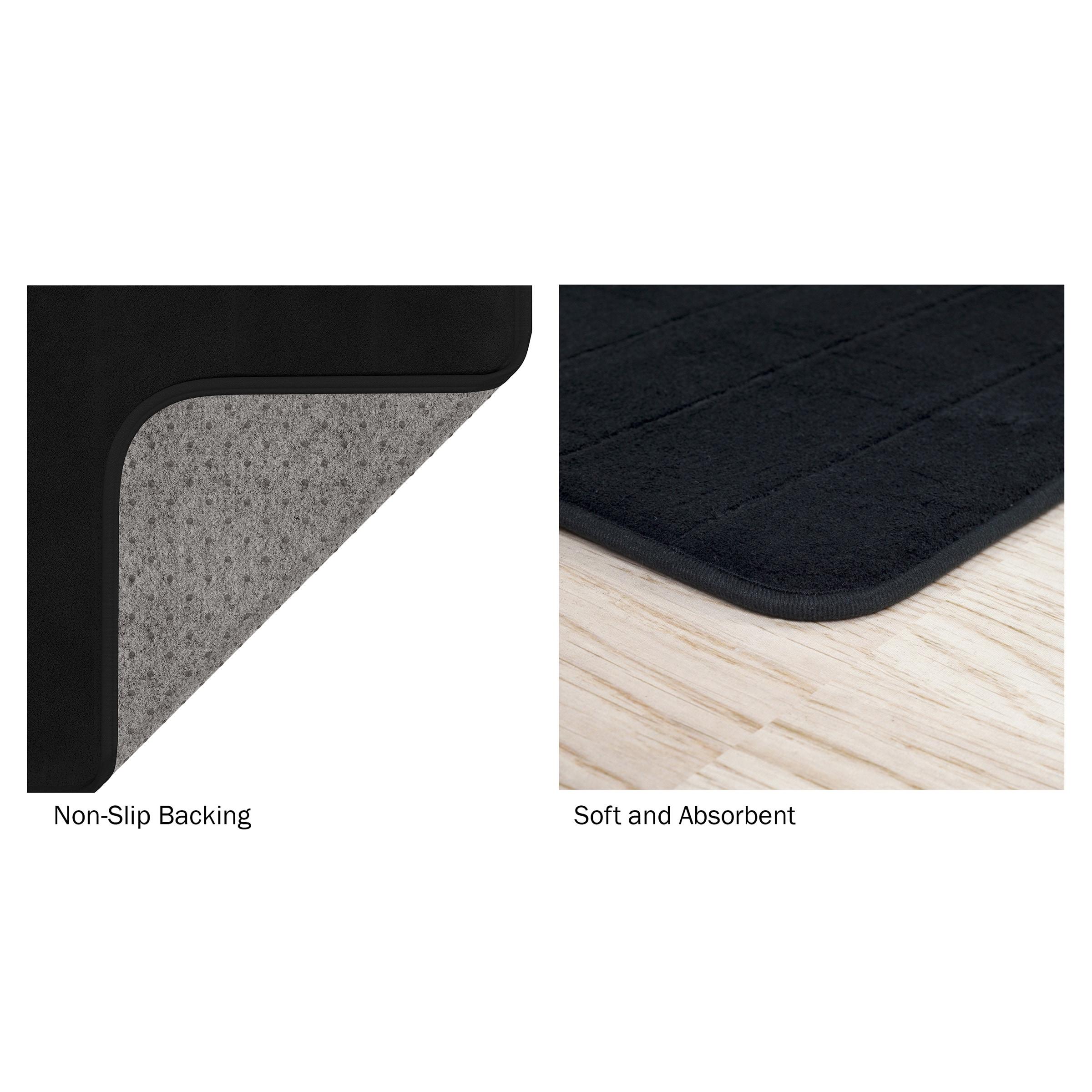 Hastings Home Memory Foam Nonslip Oversized Bathroom Rug - 24" x 59", Black