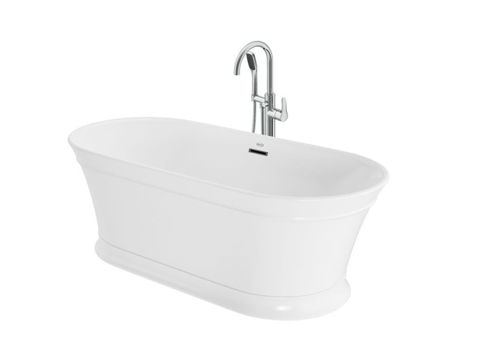 Lyndsay 67" x 32" Freestanding Soaking Acrylic Bathtub with Faucet