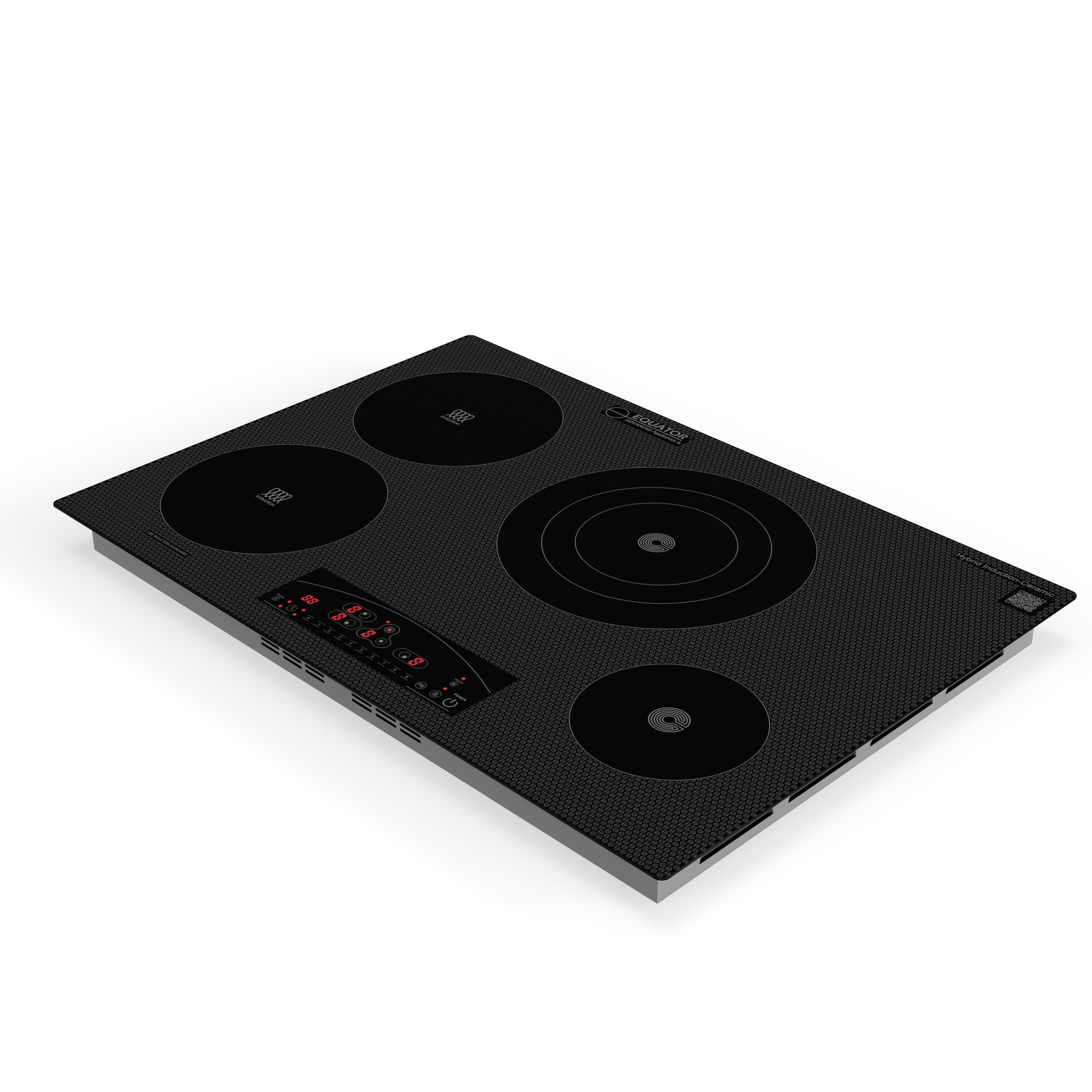 Equator Design 30" Electric Hybrid CERAMIC-INDUCTION 4 Burner Cooktop 220V