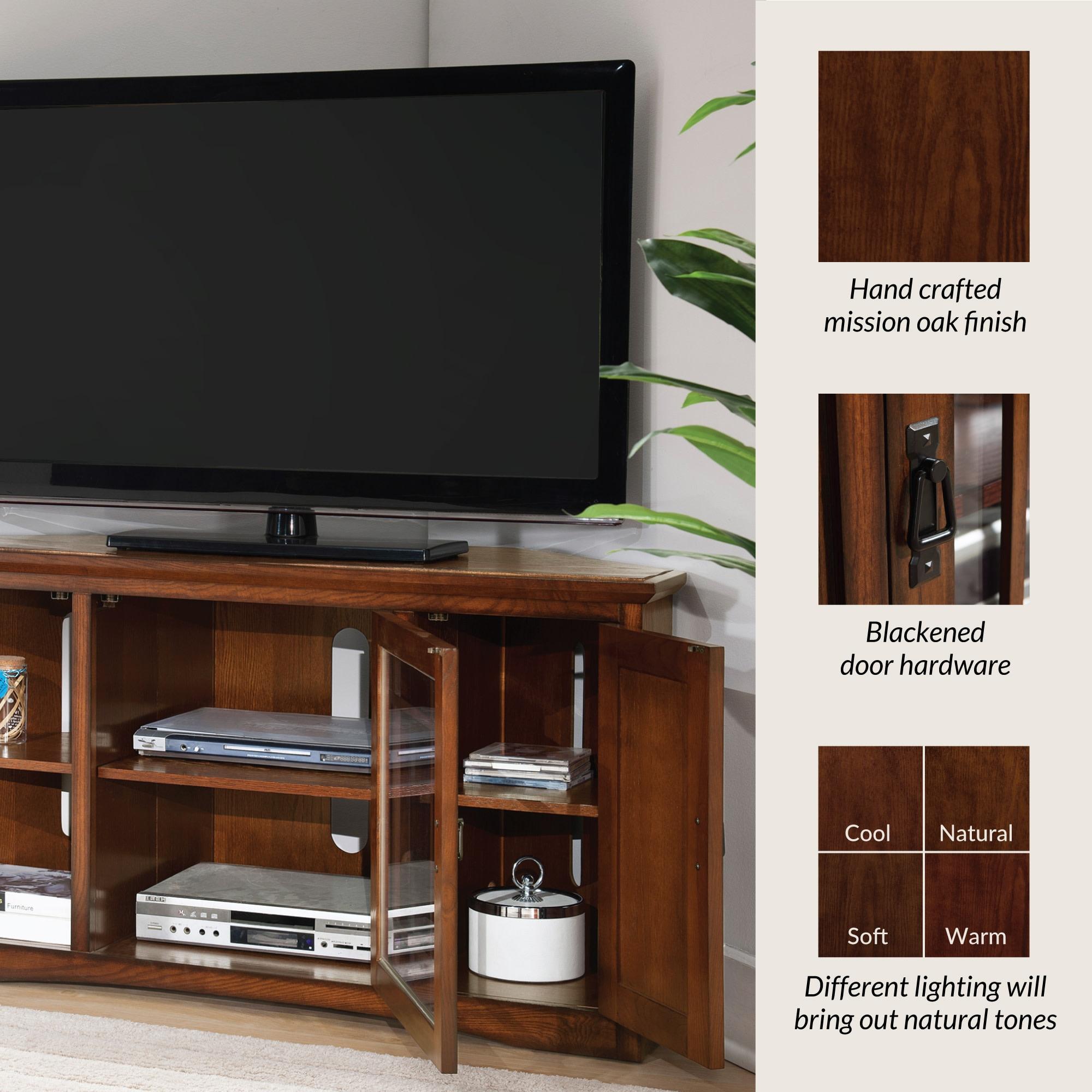 Mission Corner TV Stand with Three Doors in Mission Oak, 46-Inch