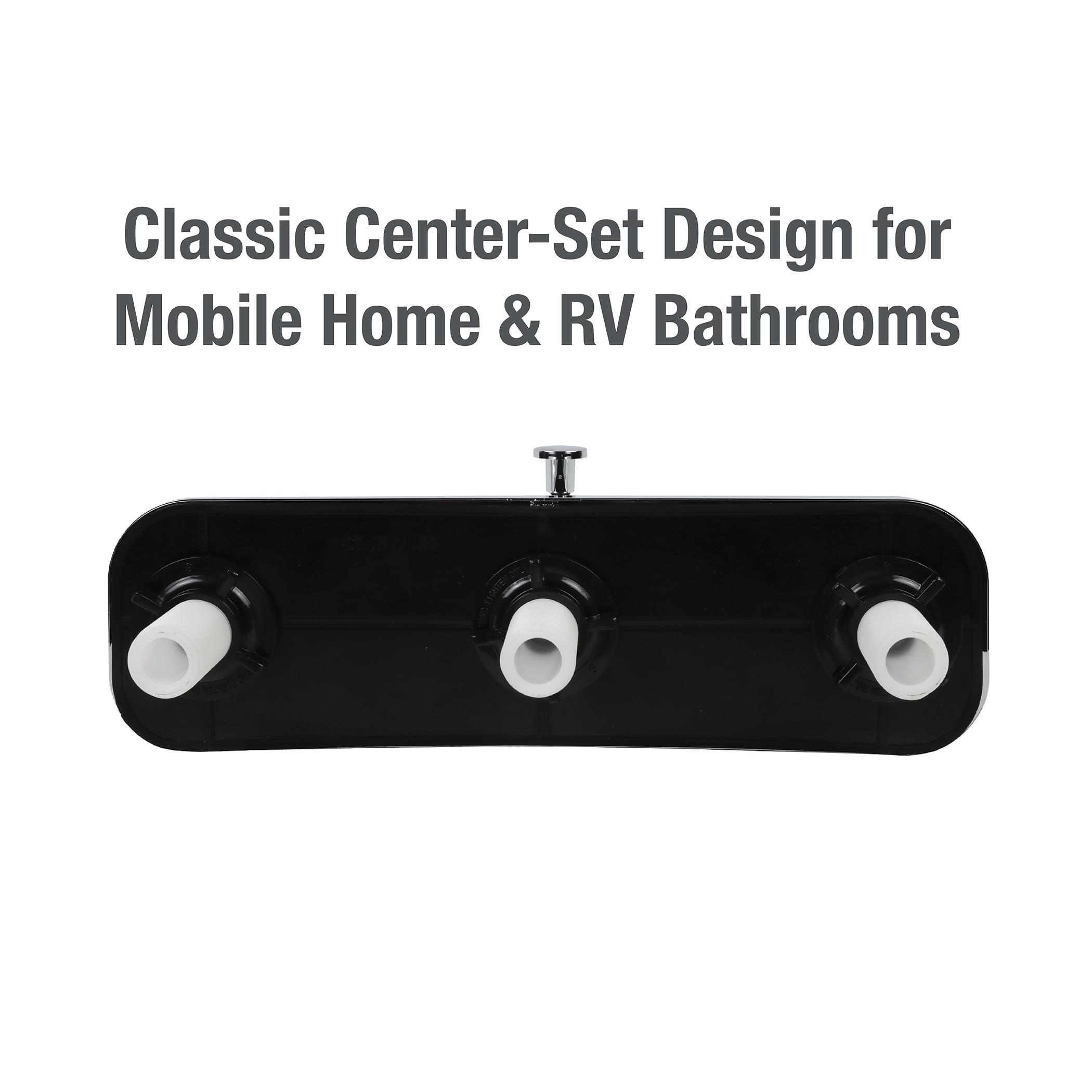 Danco Mobile Home RV Tub Shower Center-Set Faucet, 8 inch, 2-Handle, Chrome with Clear Acrylic Handles (33156X)