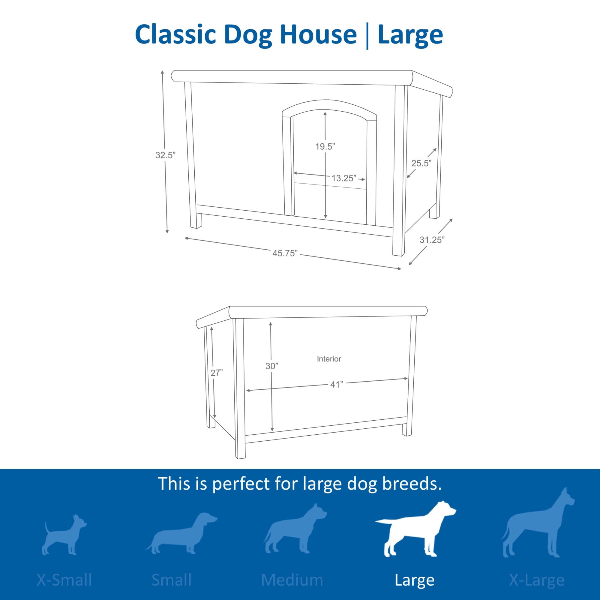 TRIXIE TRIXIE natura Classic Dog House, Flat Hinged Roof, Adjustable Legs, Elevated Pet Shelter