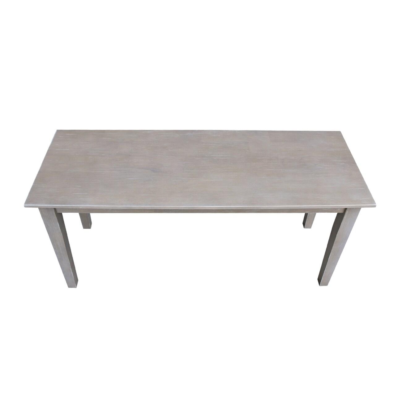 Shaker Styled Bench White - International Concepts: Solid Wood, Rectangle, Unupholstered, 400lb Capacity