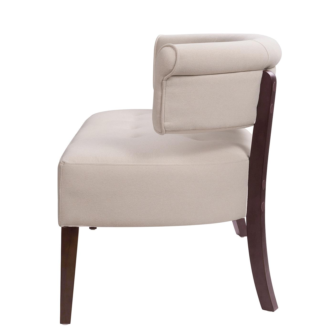 Jennifer Taylor Home Jared Roll Arm Tufted Polyester Fabric Bench, Sky Neutral Beige