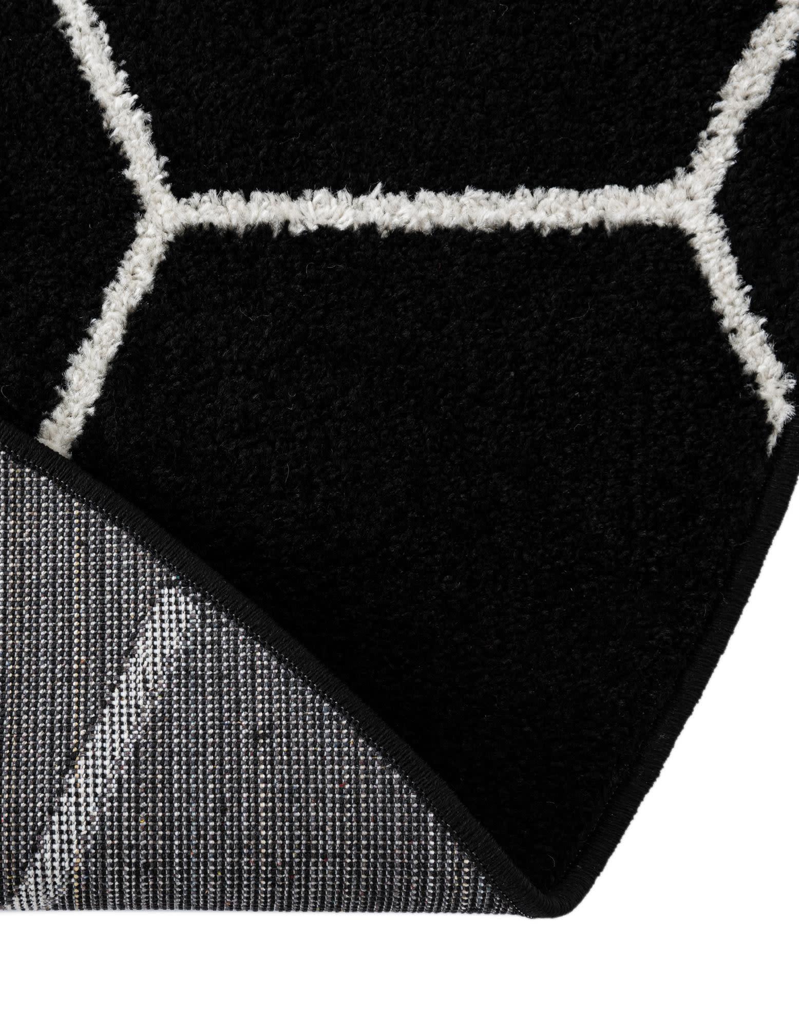 Unique Loom 5' 0 x 5' 0 Trellis Frieze Black Area Rug