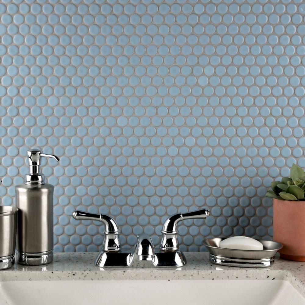 Merola Tile Hudson Penny Round 11-7/8 " x 12-5/8 " Porcelain Mosaic Floor and Wall Tile