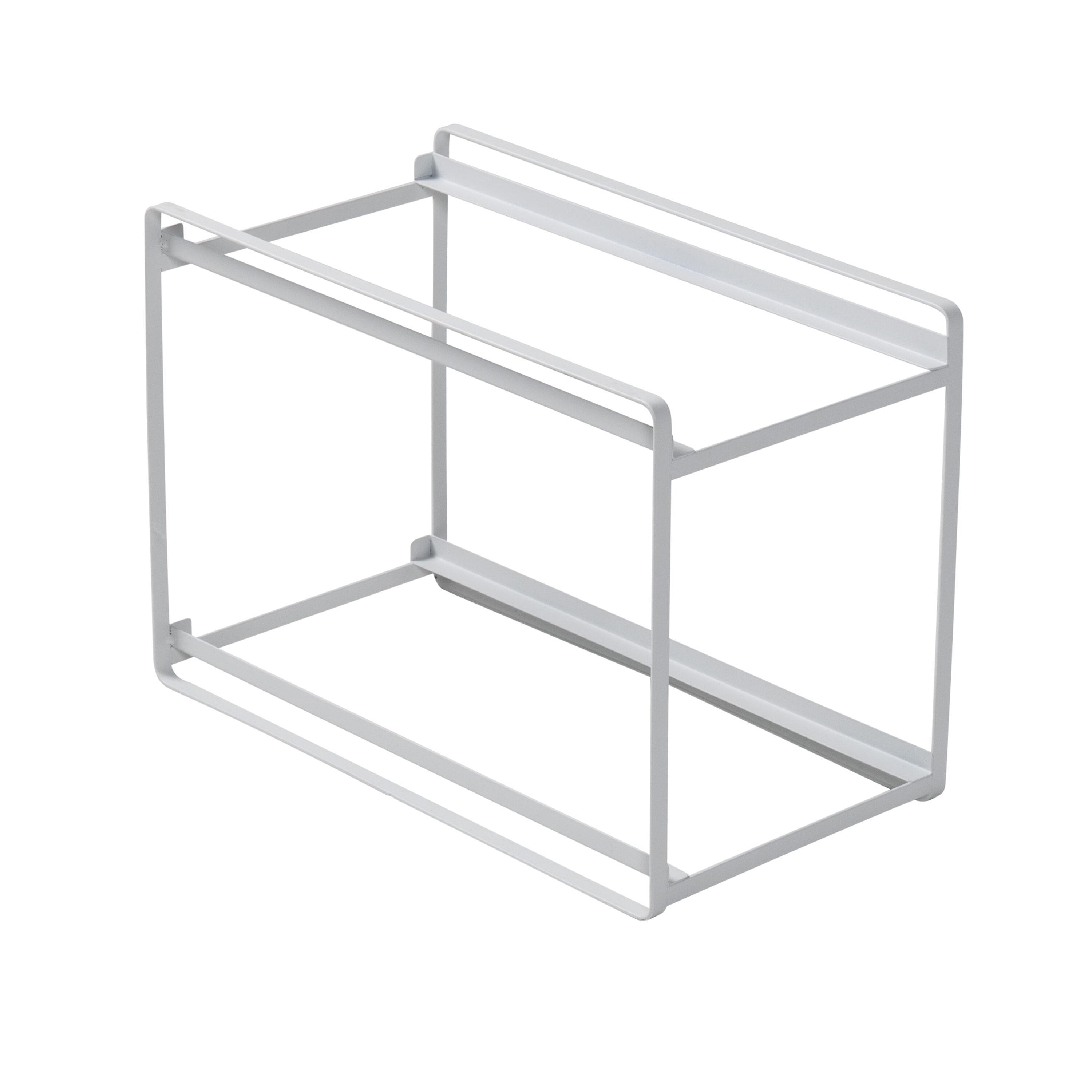 Honey-Can-Do Flat Wire Sliding Basket Organizer - White: Kitchen Organizer, Under Sink Storage, Steel, 12" H x 14" W x 8" D