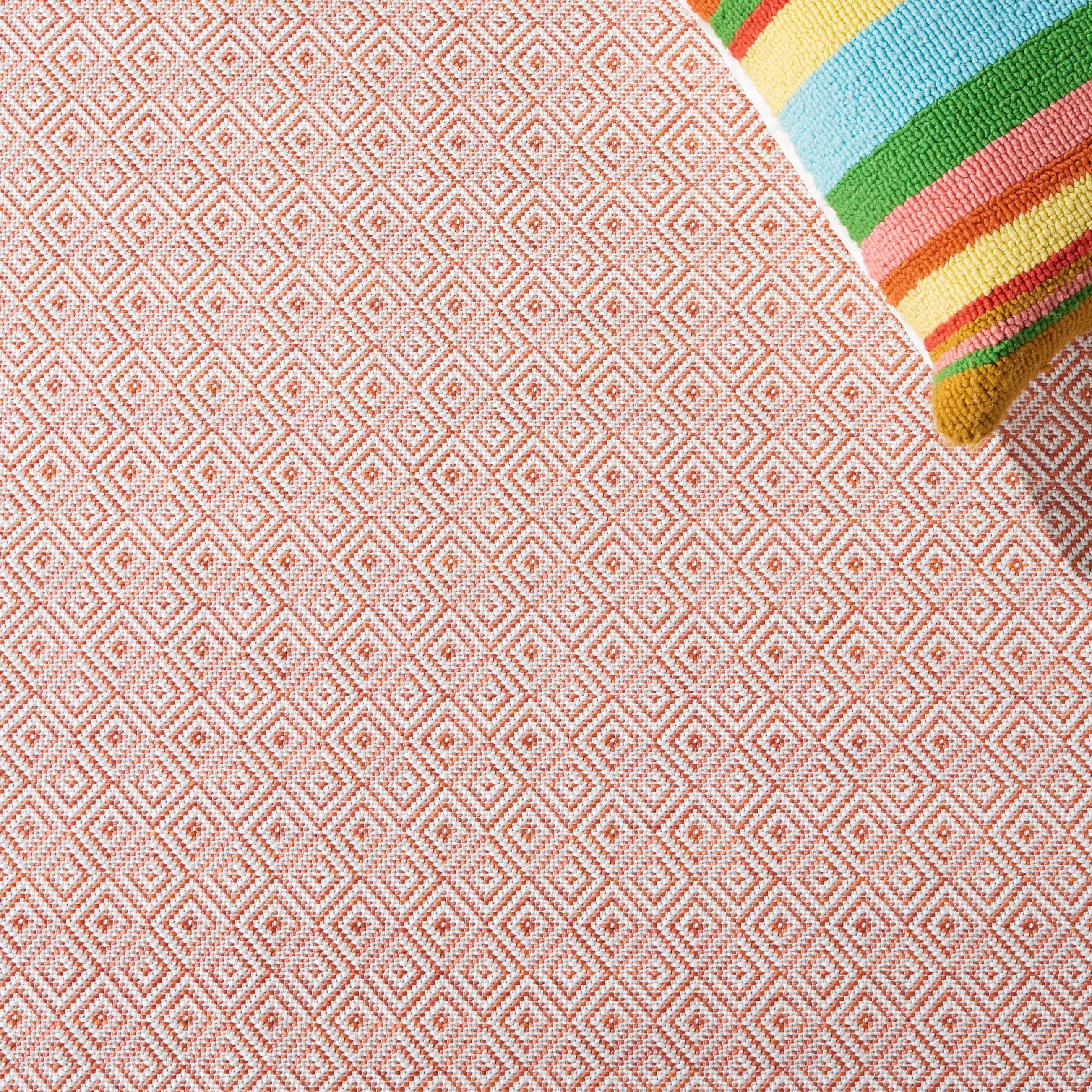 Hampton HTN230 Power Loomed Indoor/Outdoor Area Rug - Terracotta/Ivory - 8'x10' - Safavieh.