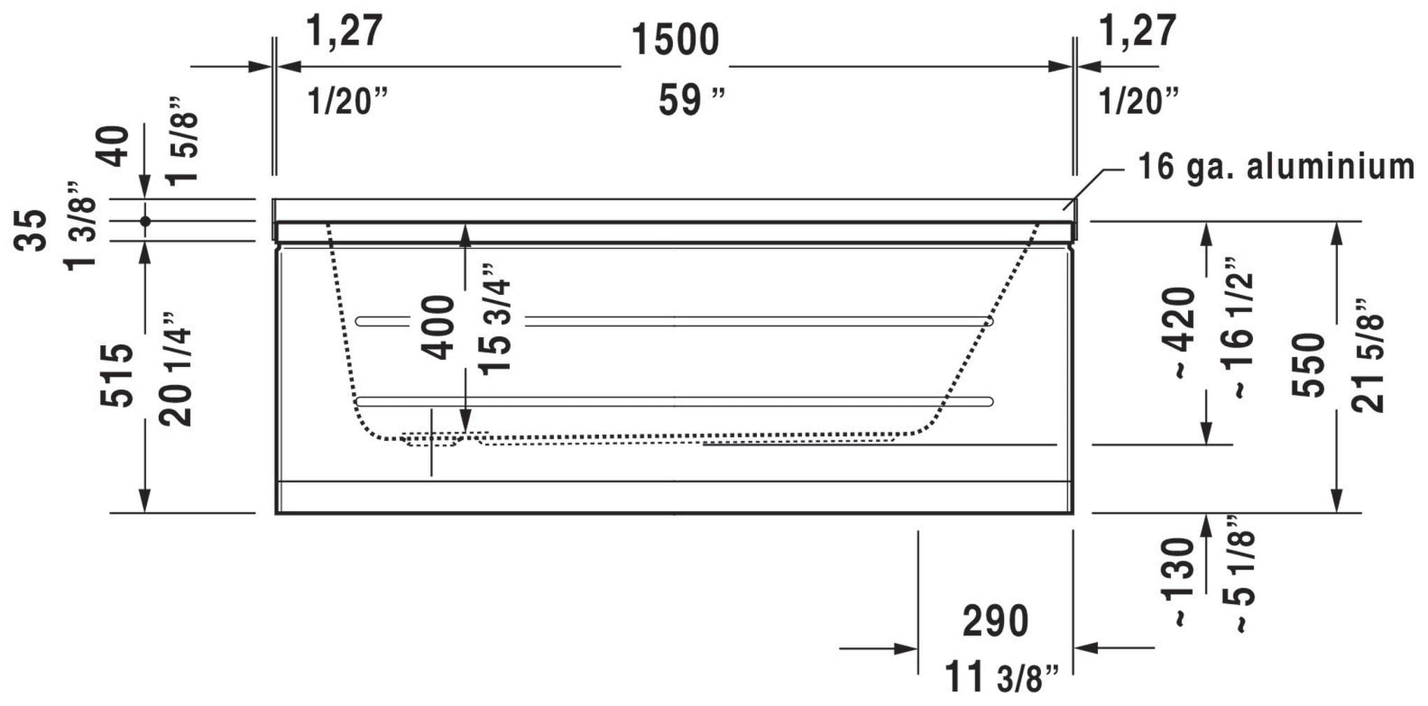 D-Code 59" x 30" Drop In Soaking Bathtub