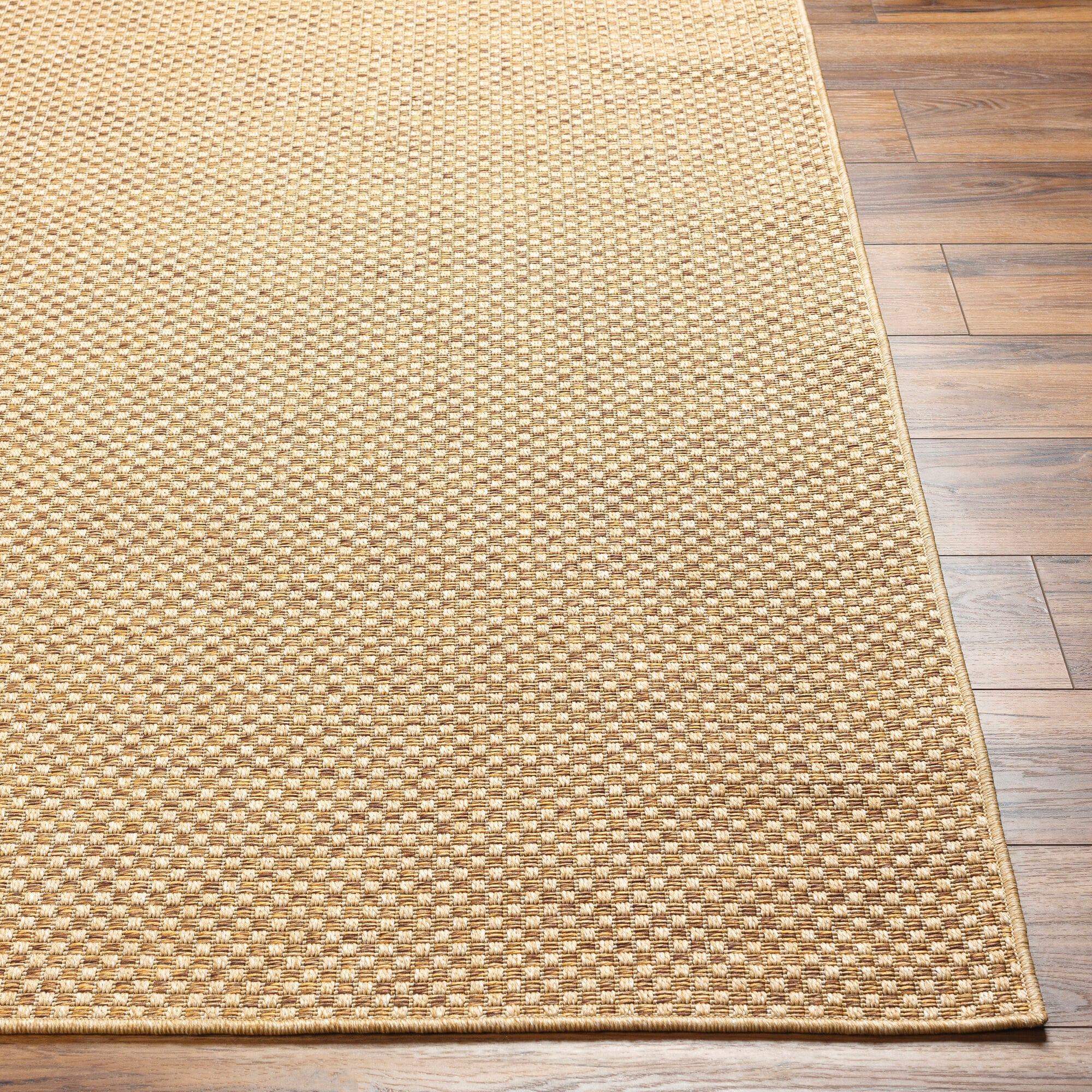 Pismo Beach Natural Tone Checker Weave 2'x3' Synthetic Area Rug