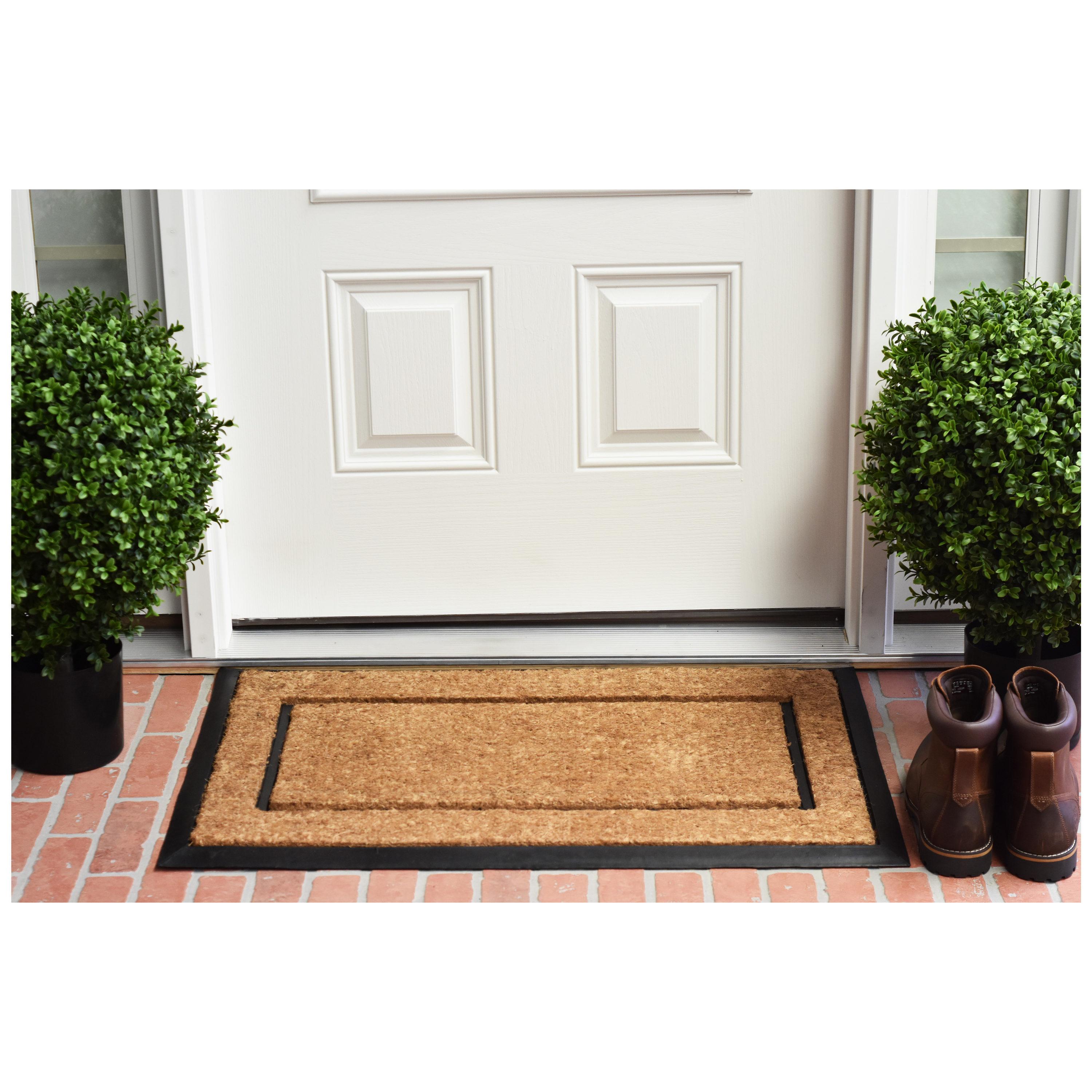 Natural Coir and Rubber Outdoor Door Mat, 2' x 3'