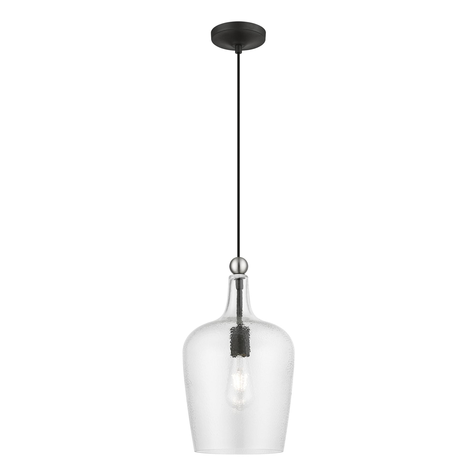 Livex Lighting Avery 1 - Light Pendant in  Black/Brushed Nickel