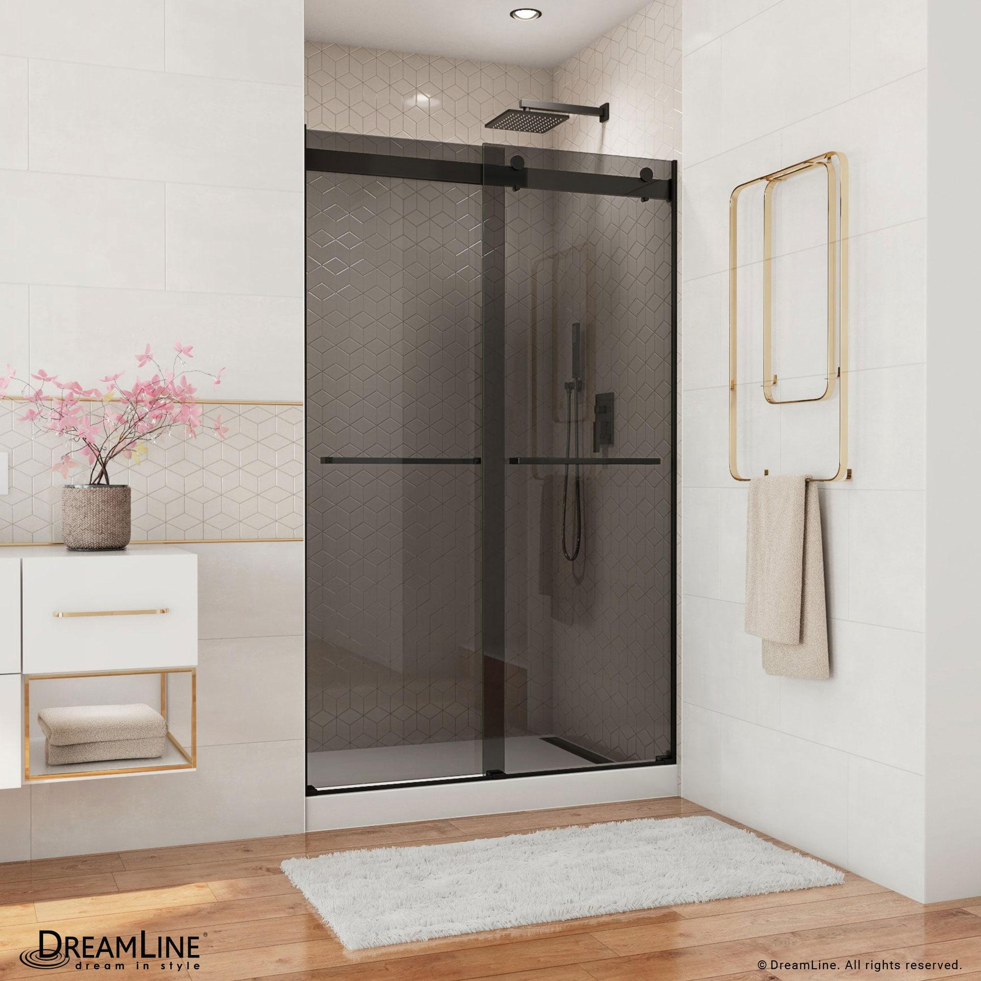 44" - 48" W 76" H Reversible Semi-Frameless Shower Door with ClearMax Technology