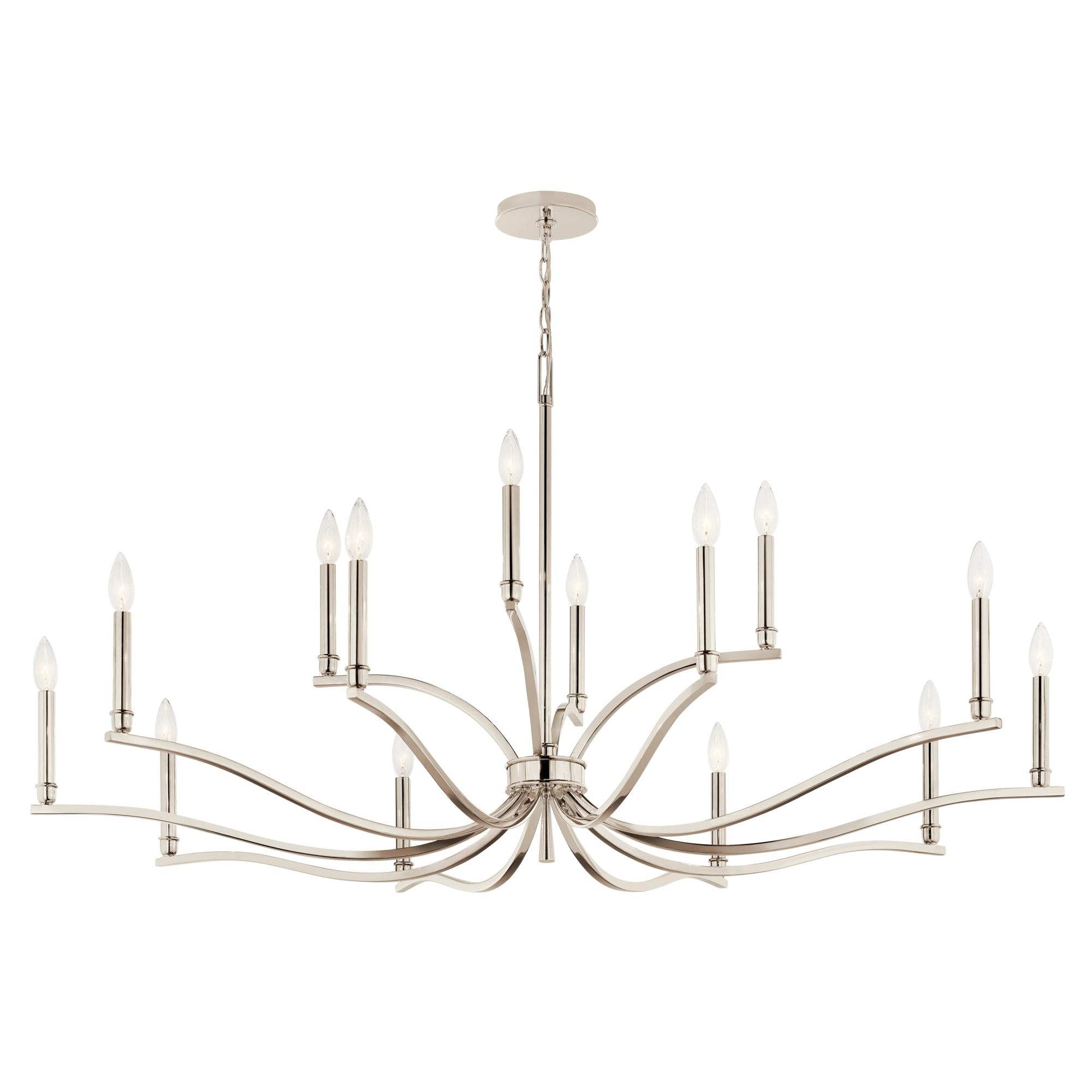 Kichler 52698 Malene 14 Light 53" Wide Taper Candle Style Chandelier - Nickel