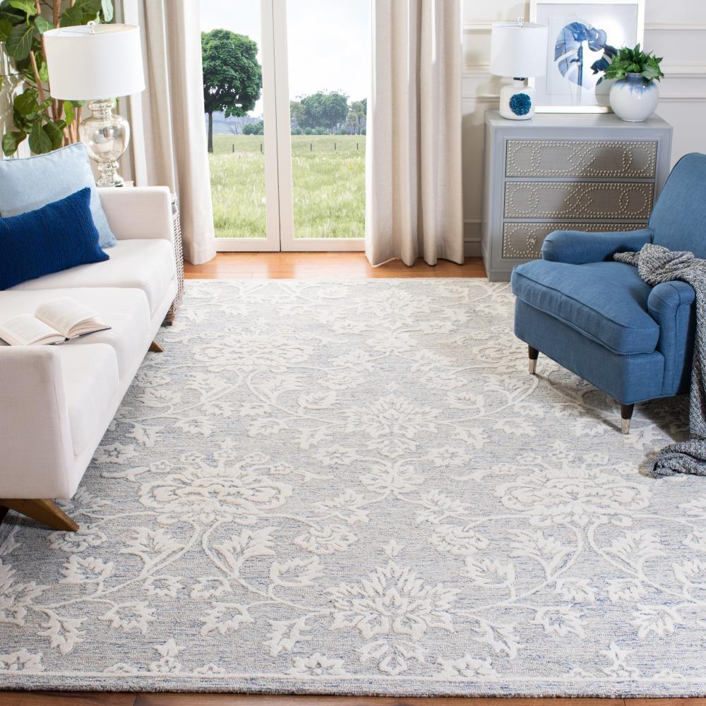 Glamour GLM651 Hand Tufted Area Rug - Blue/Ivory - 4'x6' - Safavieh.