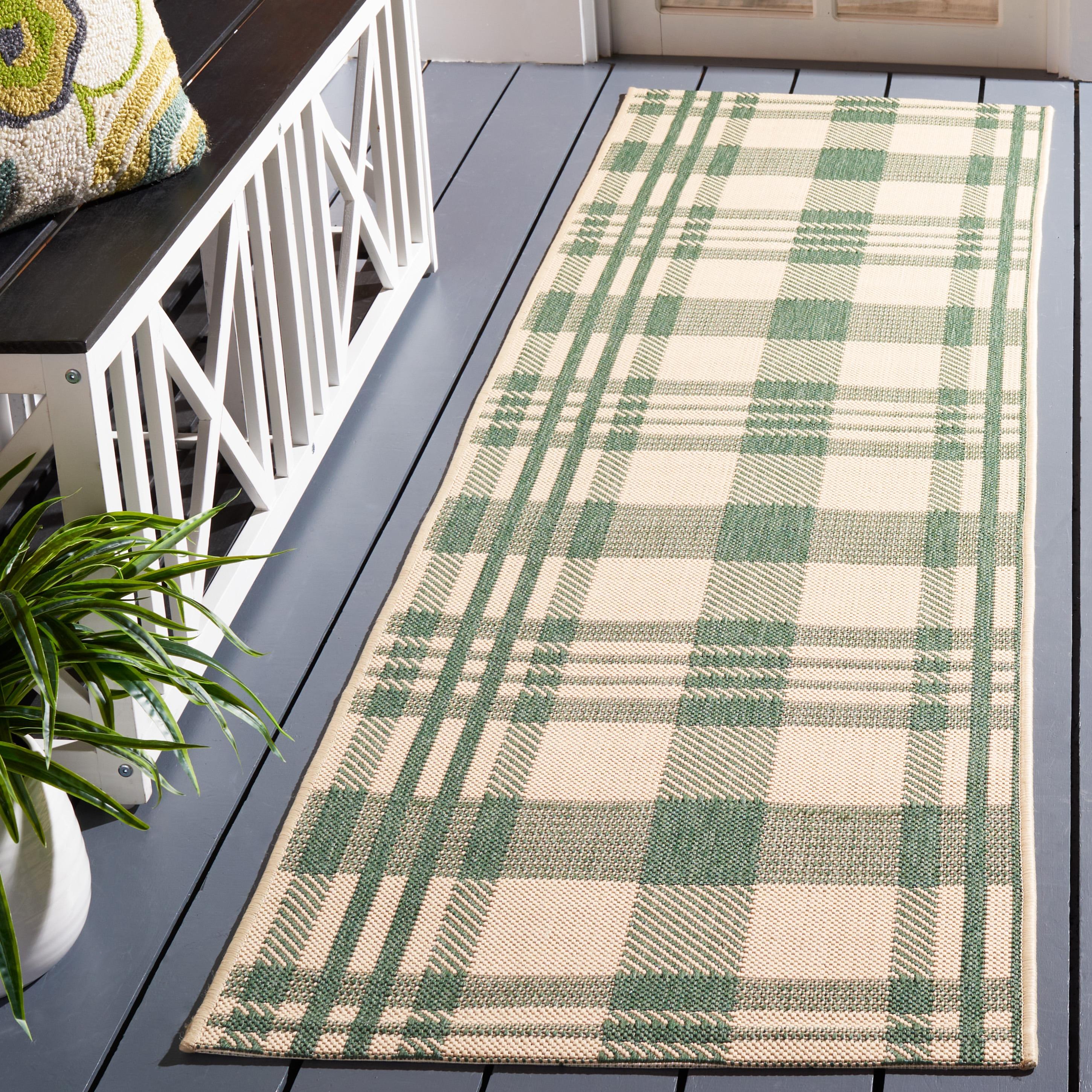 Courtyard CY6201 Power Loomed Indoor/Outdoor Runner Rug - Green/Beige - 2'3"x6'7" - Safavieh.