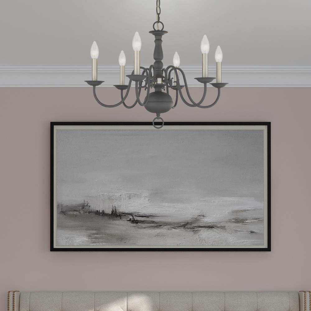 Livex Lighting Williamsburgh 6 - Light Chandelier in  Scandinavian Gray
